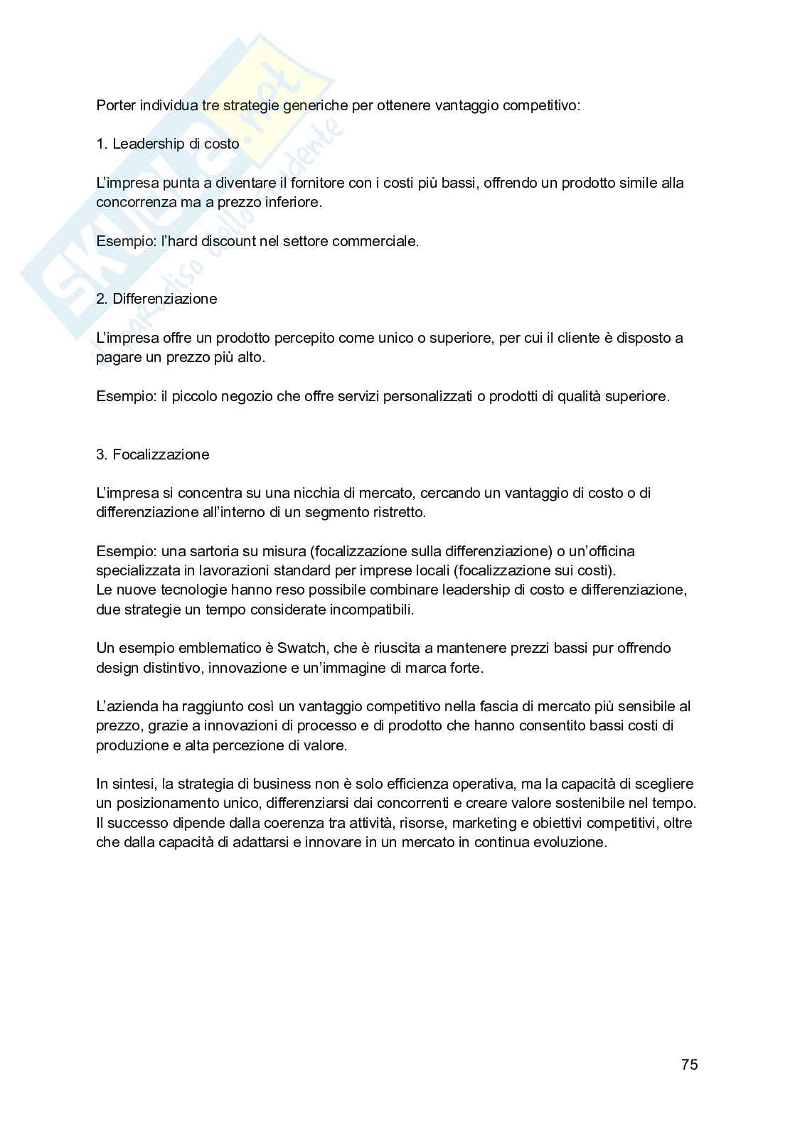 Riassunto esame Economia e gestione delle imprese, Prof. Picciotti Antonio, libro consigliato Economia e management delle imprese , Ferrucci, Tunisini, Pencarelli Pag. 76