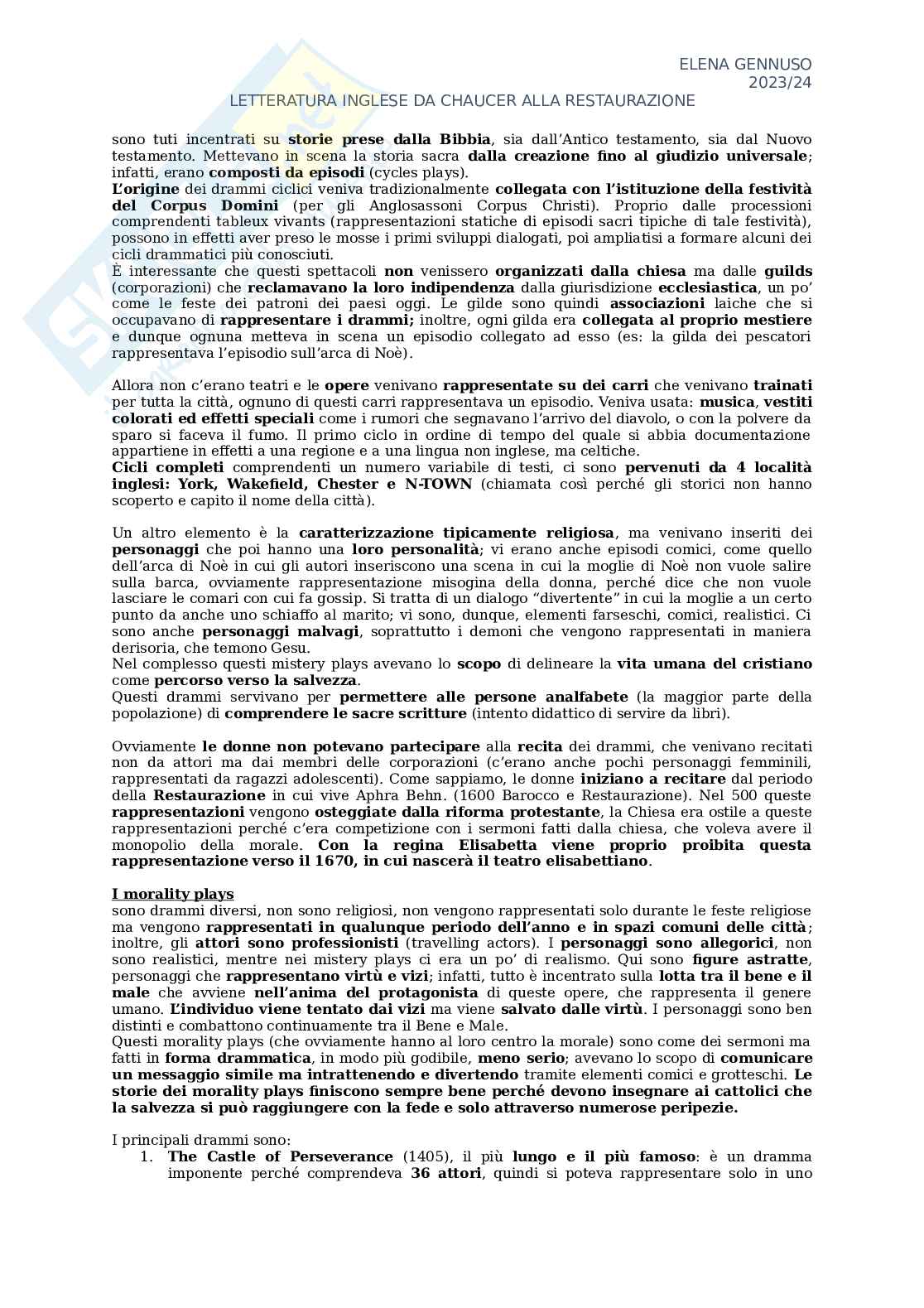 Riassunto esame Letteratura inglese, Prof. Arcara Stefania, libro consigliato The short Oxford history of English , Sanders Pag. 26