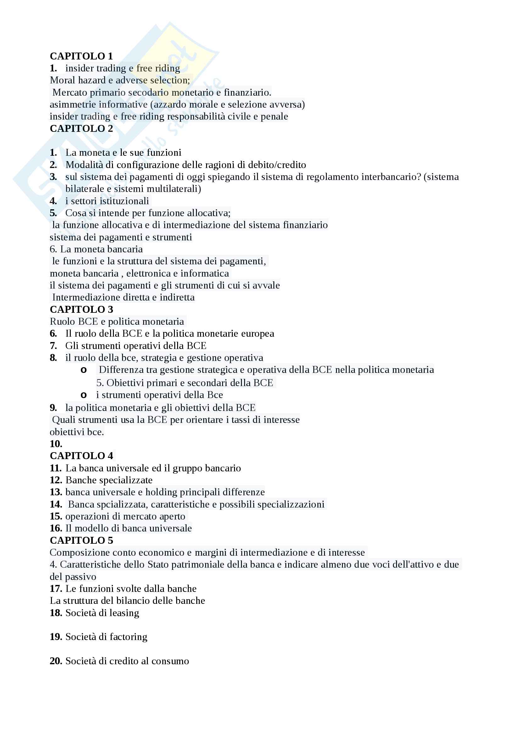 Domande Economia aziendale Pag. 1