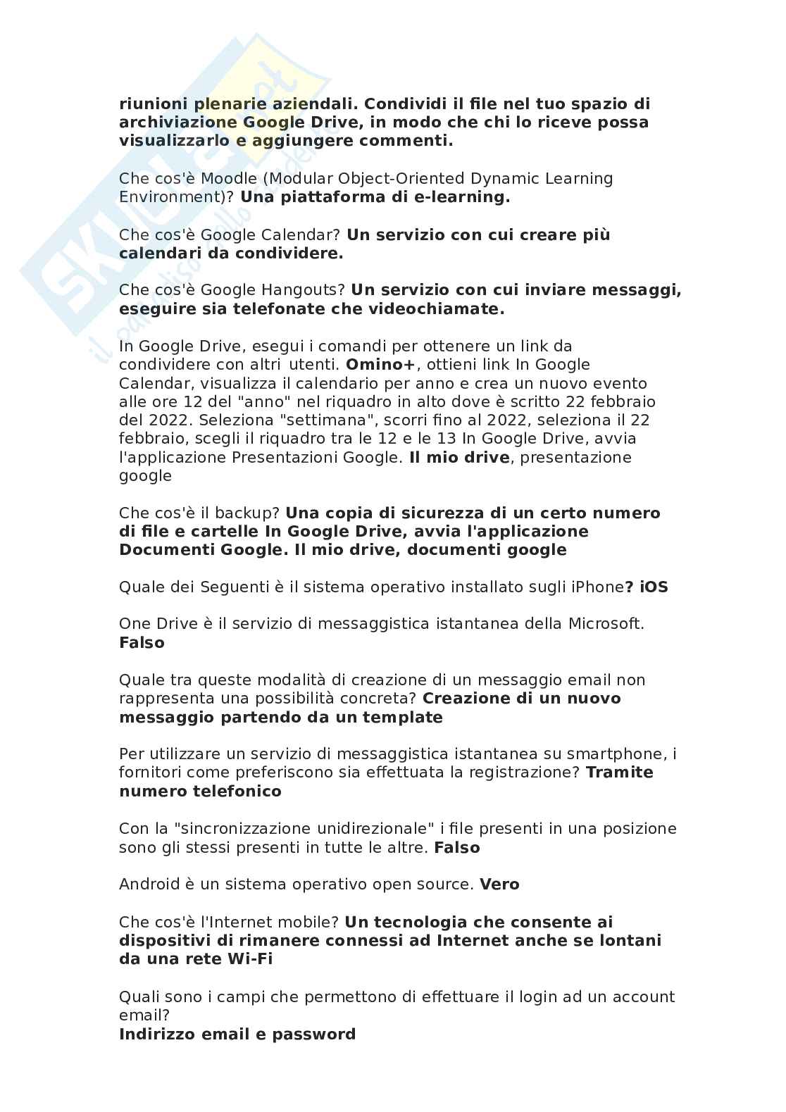 Domande Eipass 7 moduli (aggiornamento 6.0) - Modulo 1-2-3 ultima versione. Aggiornato e completo Pag. 16