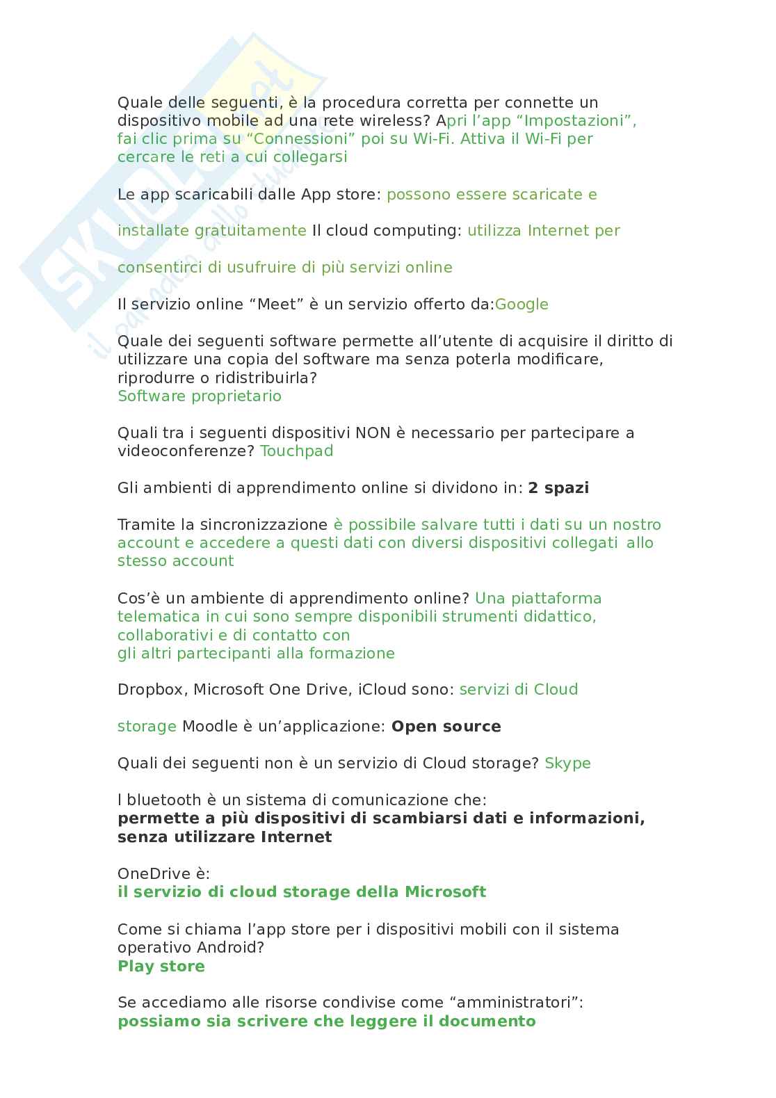 Domande Eipass 7 moduli (aggiornamento 6.0) - Modulo 1-2-3 ultima versione. Aggiornato e completo Pag. 21