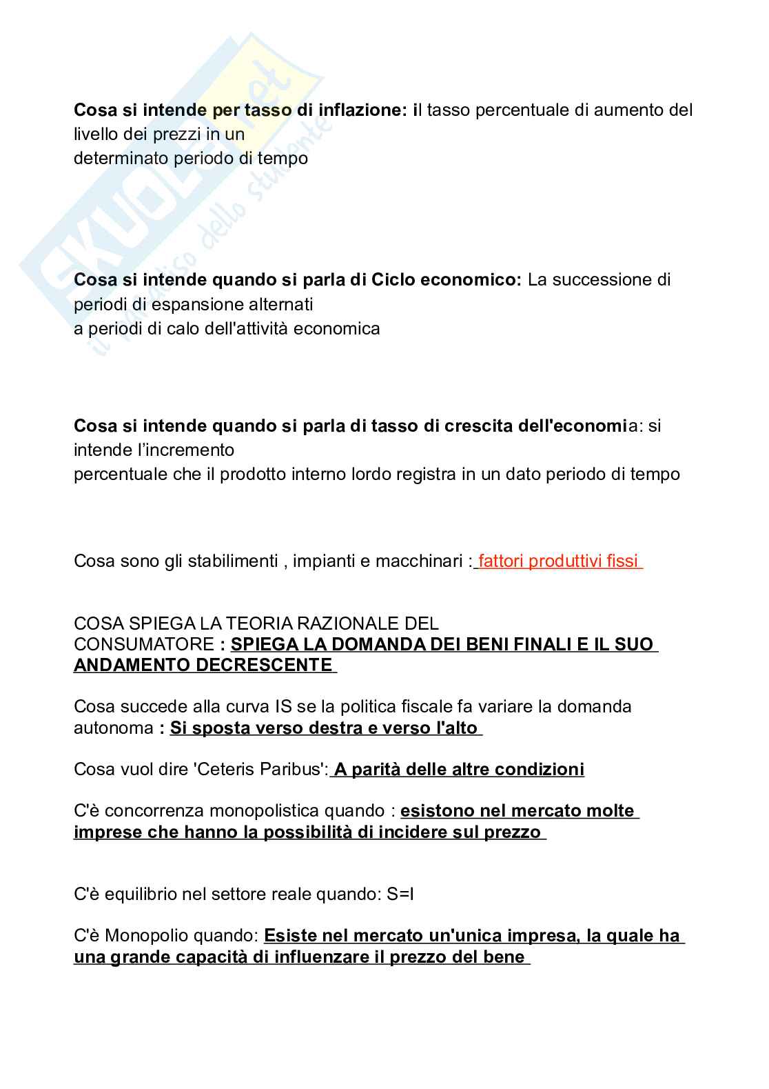 Paniere nuovo (2026) di Economia politica  Pag. 16