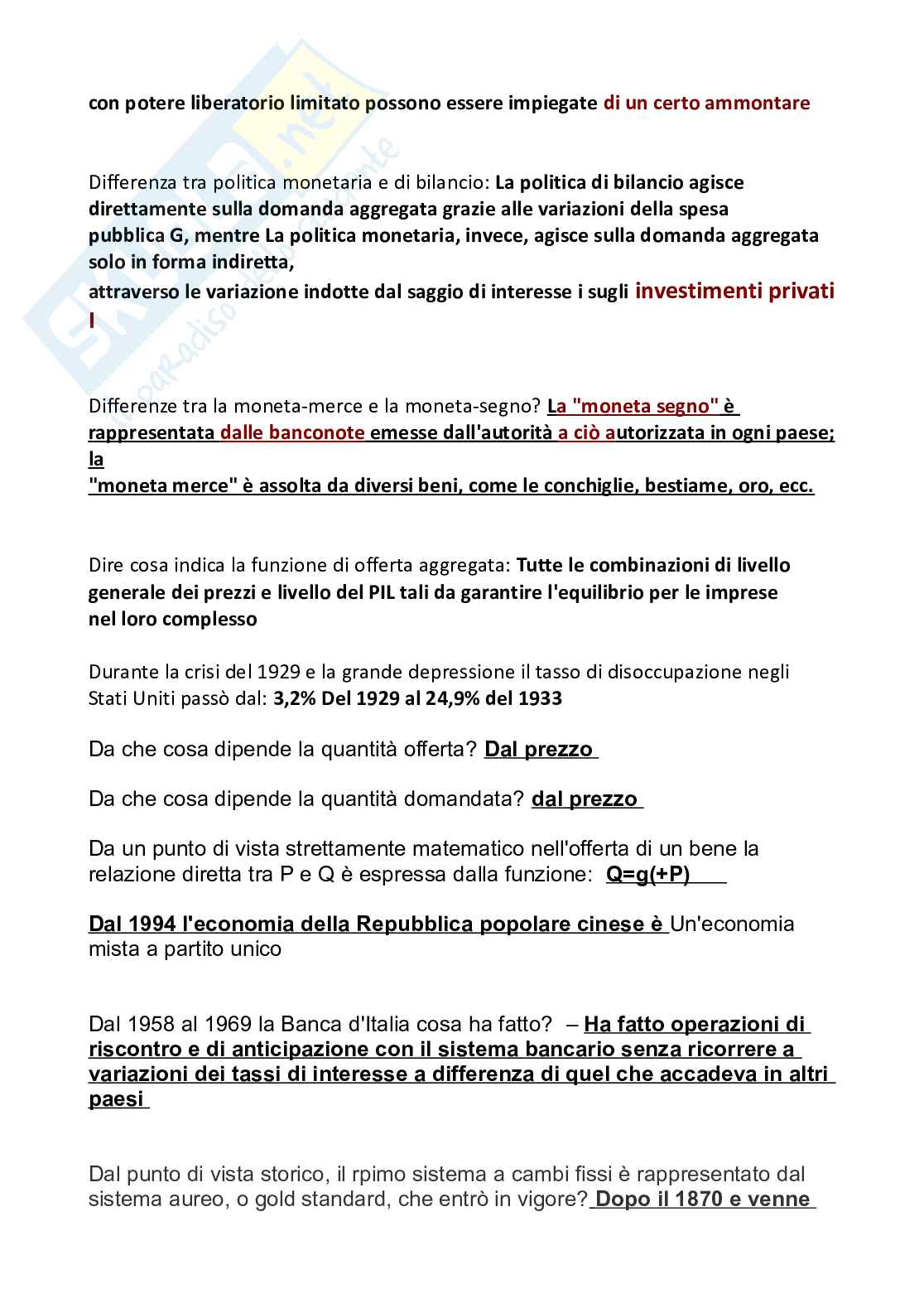 Paniere nuovo (2026) di Economia politica  Pag. 21