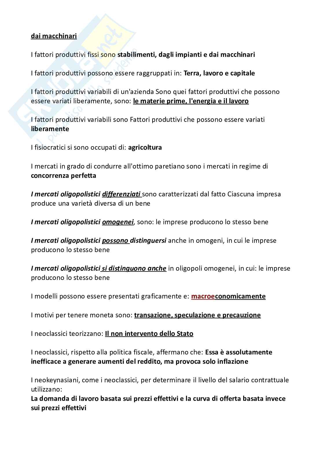 Paniere nuovo (2026) di Economia politica  Pag. 26