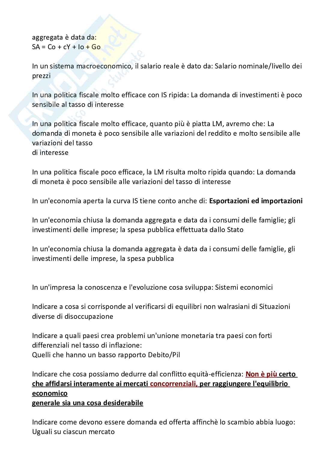 Paniere nuovo (2026) di Economia politica  Pag. 36