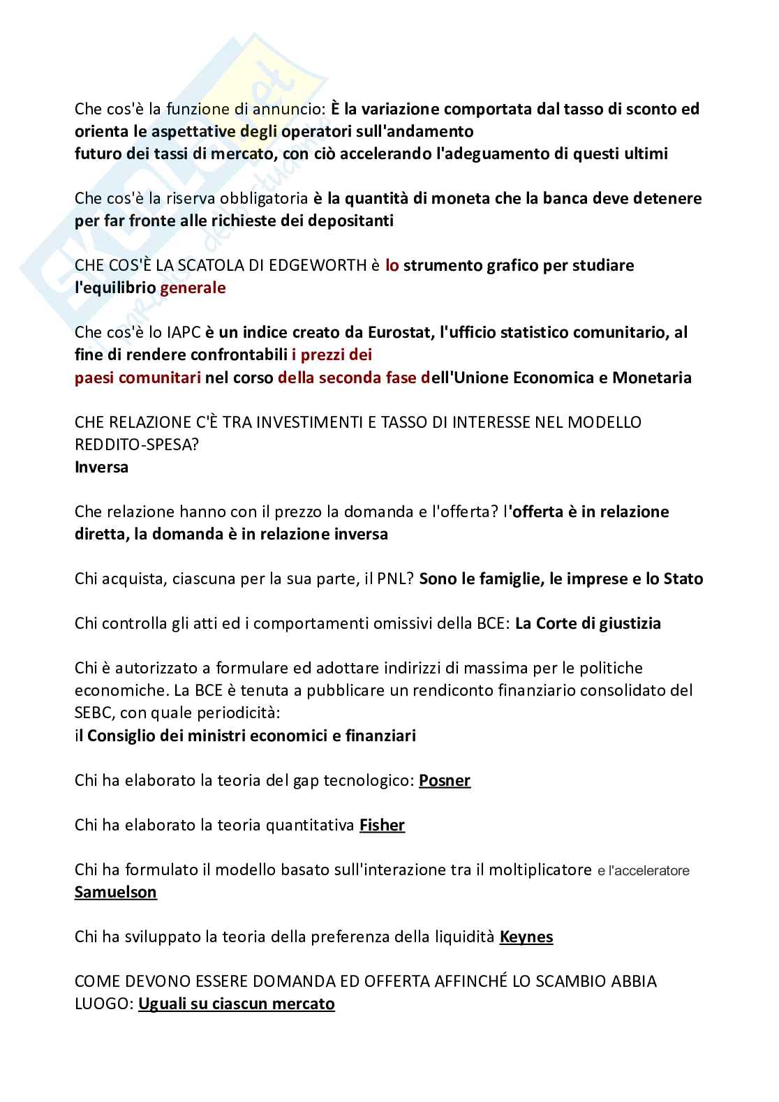 Paniere nuovo (2026) di Economia politica  Pag. 6