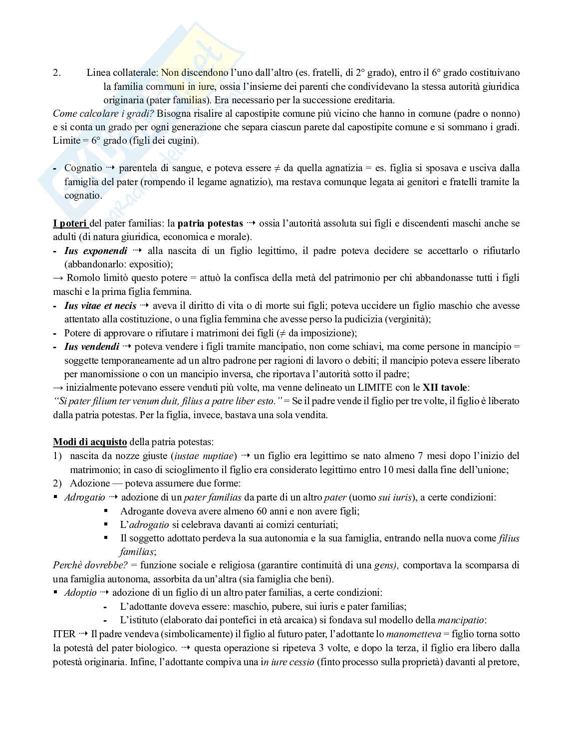 Riassunto esame Istituzioni di Diritto Romano, Prof. Gagliardi Lorenzo, libro consigliato Diritto romano. Istituzioni e storia, Cantarella Pag. 16