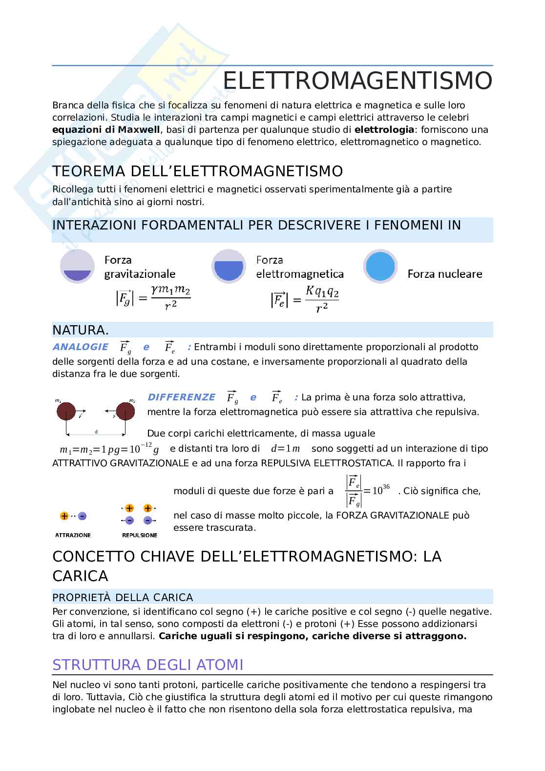 Appunti prima lezione Fondamenti di elettromagnetismo Pag. 1