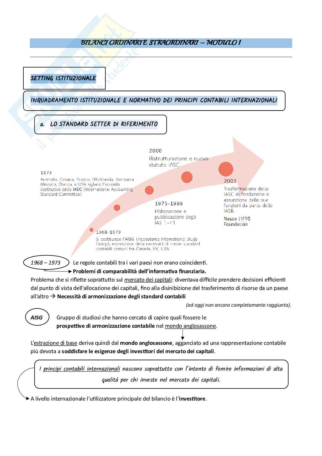 Bilanci ordinari - Appunti Pag. 1