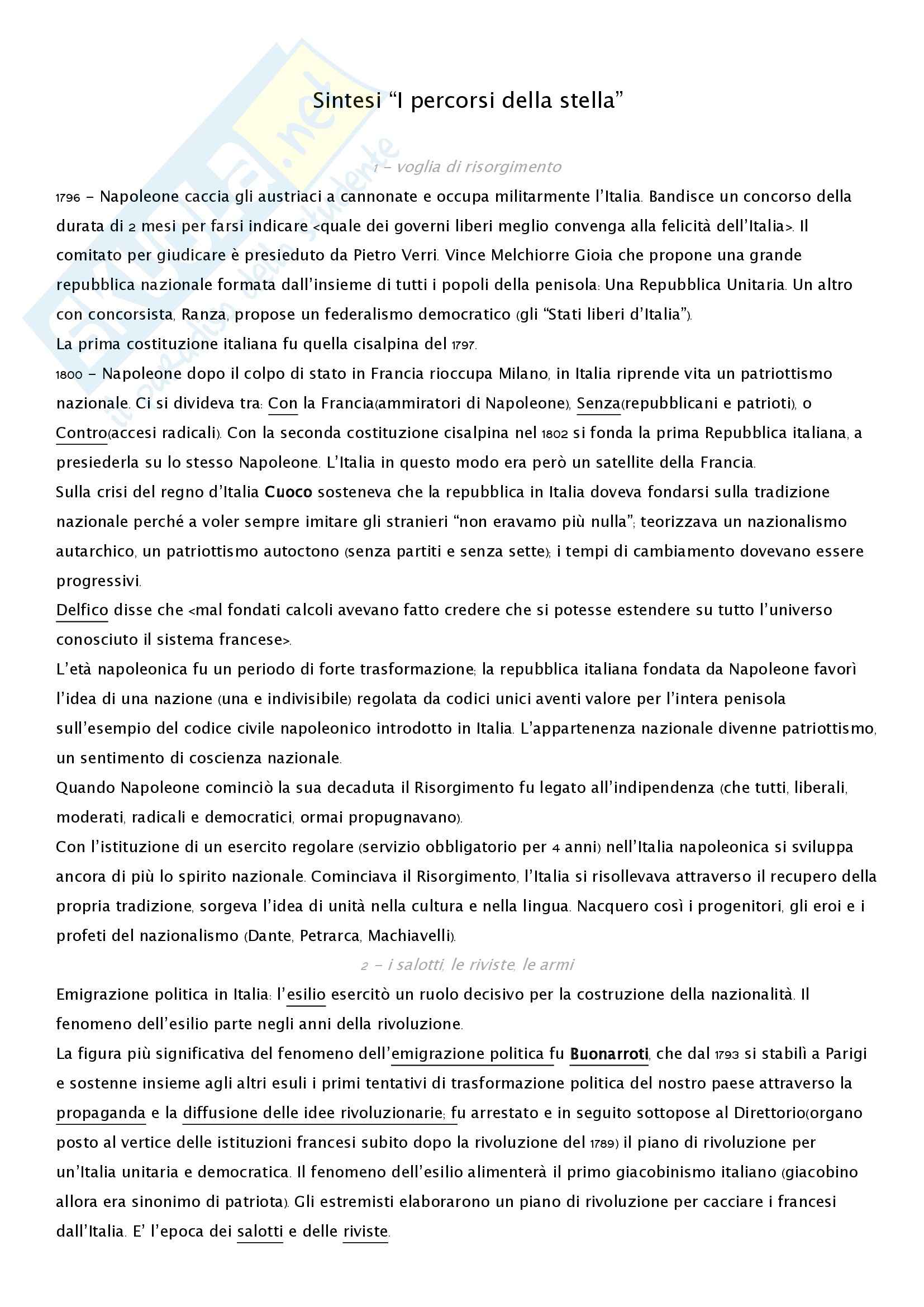 Storia del pensiero politico - la storia italiana Pag. 1