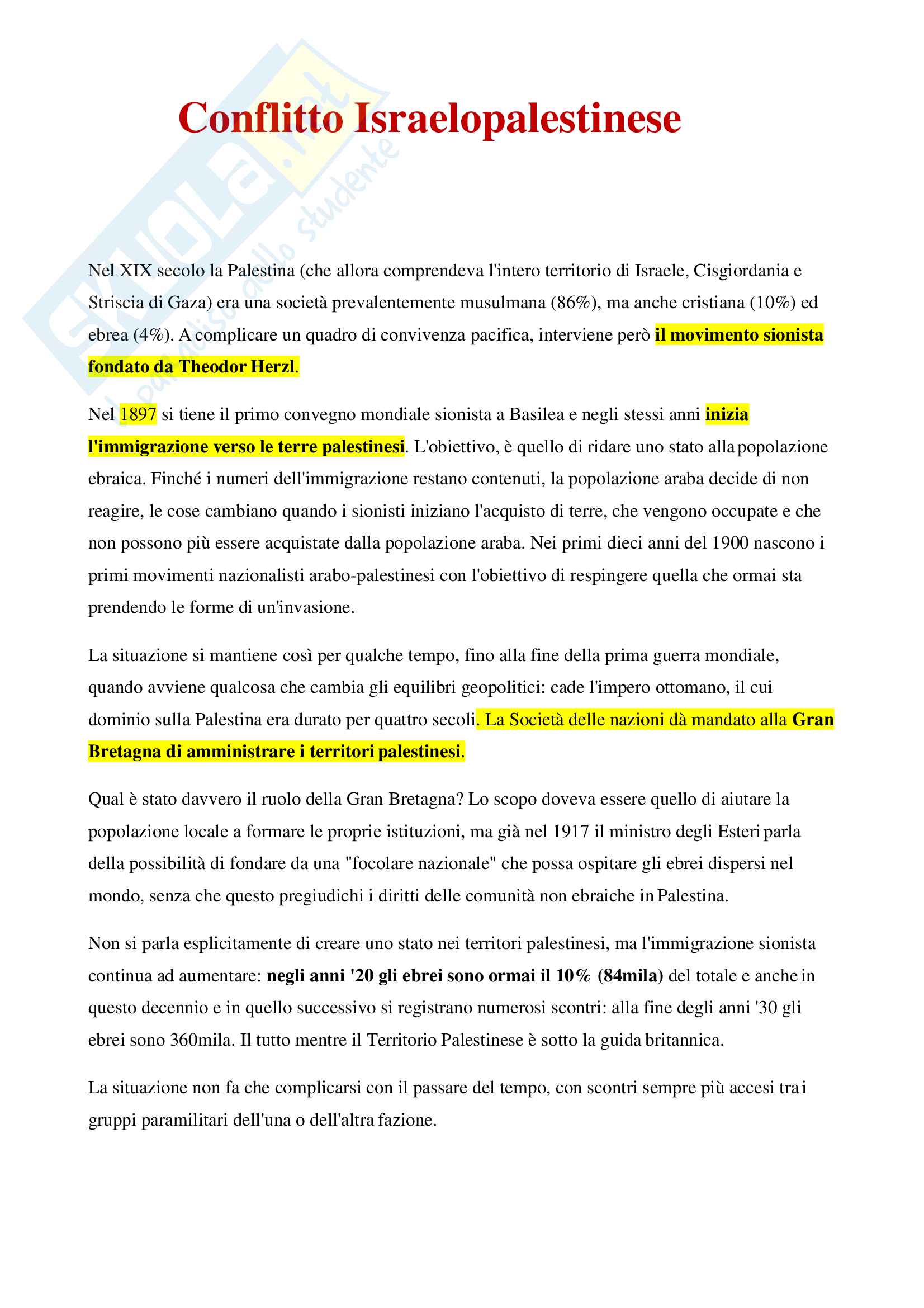 Conflitto Israelopalestinese Pag. 1
