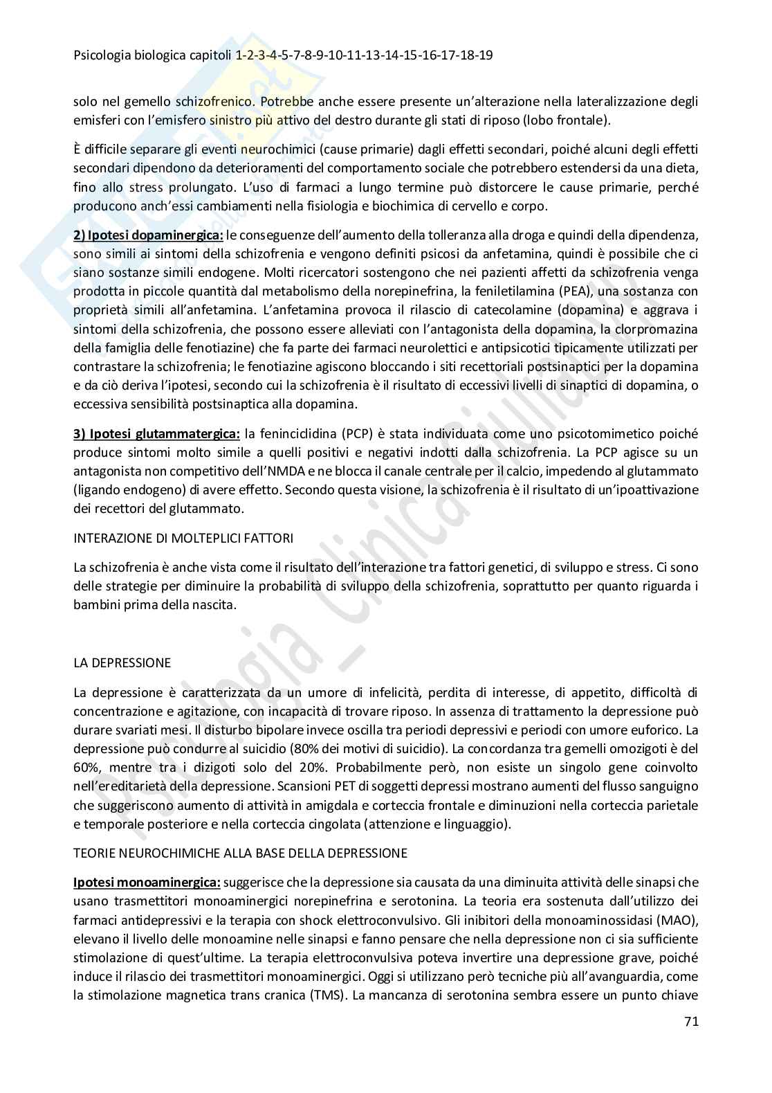 Riassunto esame Psicologia fisiologica, Prof. Costanzi Marco, libro consigliato Psicologia biologica. introduzione alle neuroscienze comportamentali, cognitive e cliniche, Breedlove, Rosenzweig e Watson Pag. 71