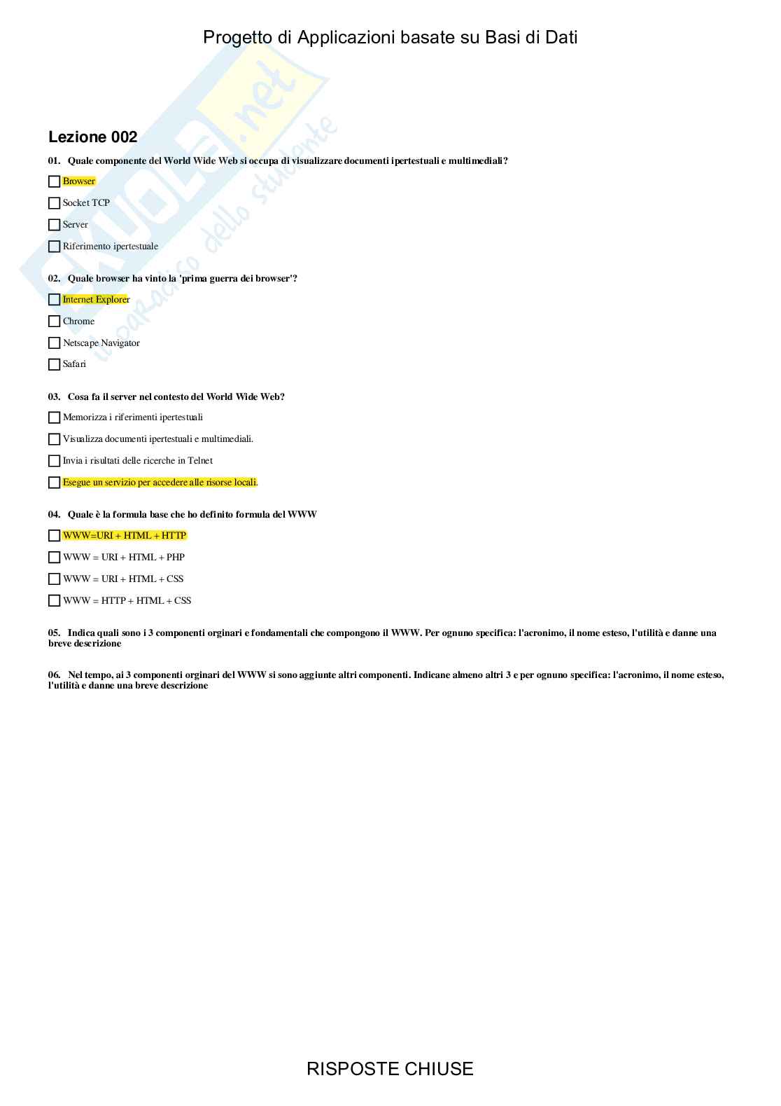 Progetto di applicazioni basate su basi di dati - Paniere compilato Pag. 2