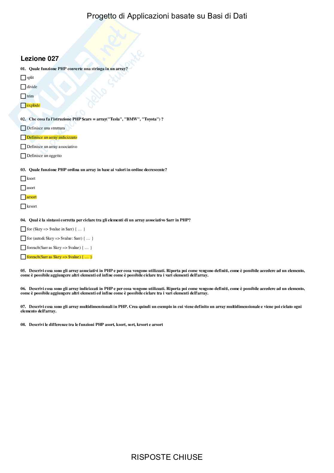 Progetto di applicazioni basate su basi di dati - Paniere compilato Pag. 31