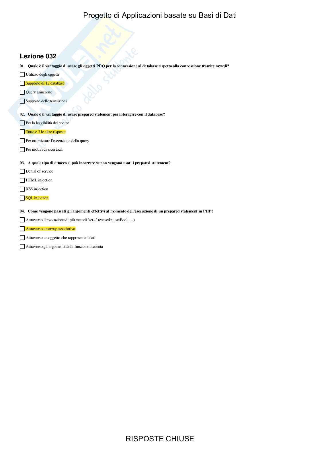 Progetto di applicazioni basate su basi di dati - Paniere compilato Pag. 36