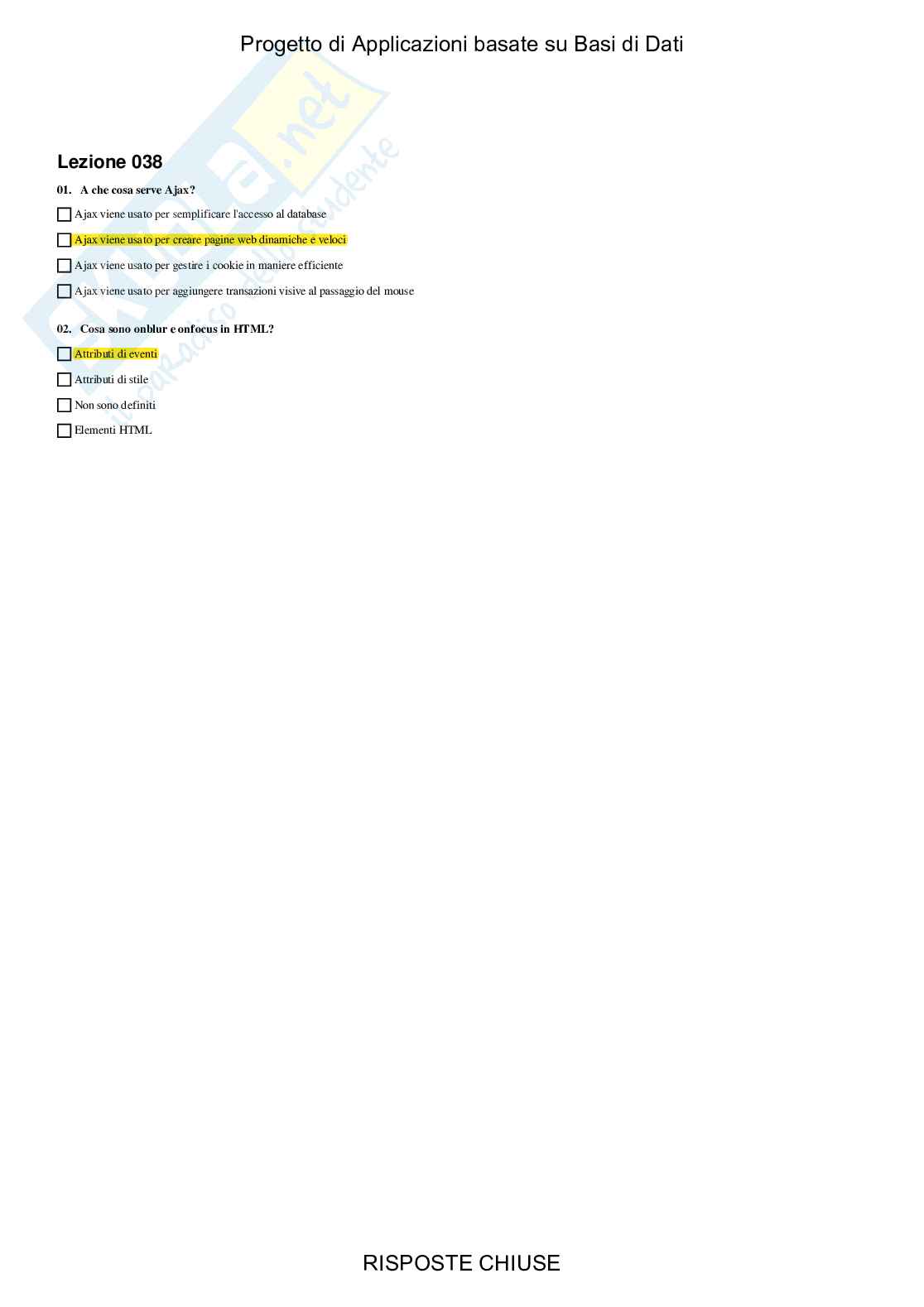 Progetto di applicazioni basate su basi di dati - Paniere compilato Pag. 41