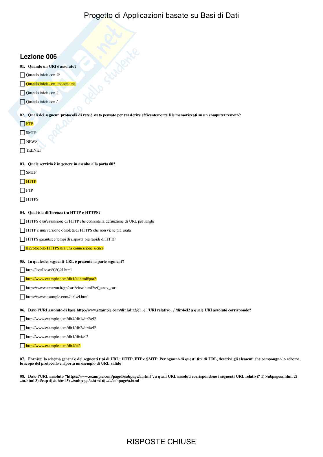 Progetto di applicazioni basate su basi di dati - Paniere compilato Pag. 6