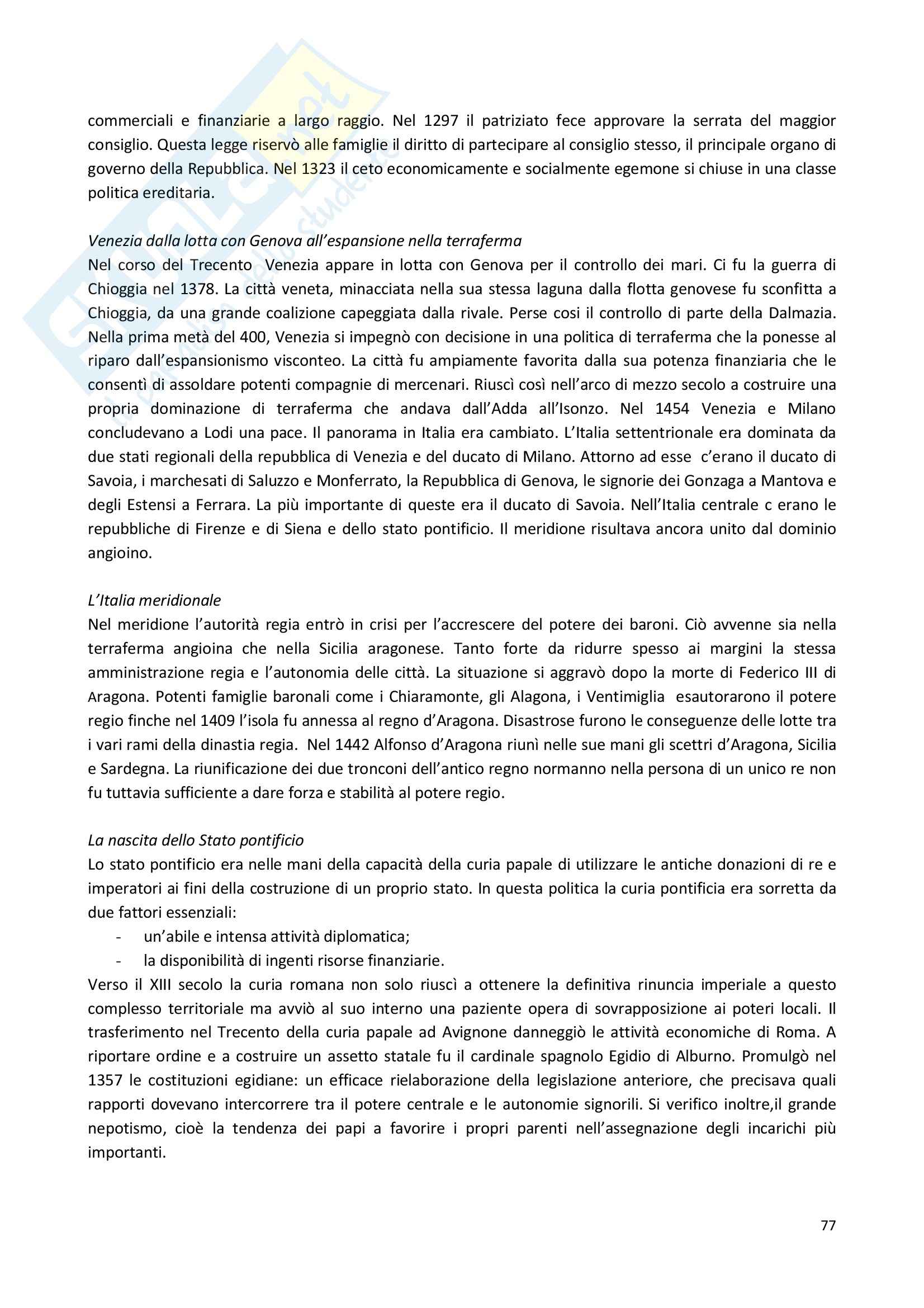 Riassunto esame Storia Medievale, prof. Comba, libro consigliato Storia Medievale, Comba Pag. 76