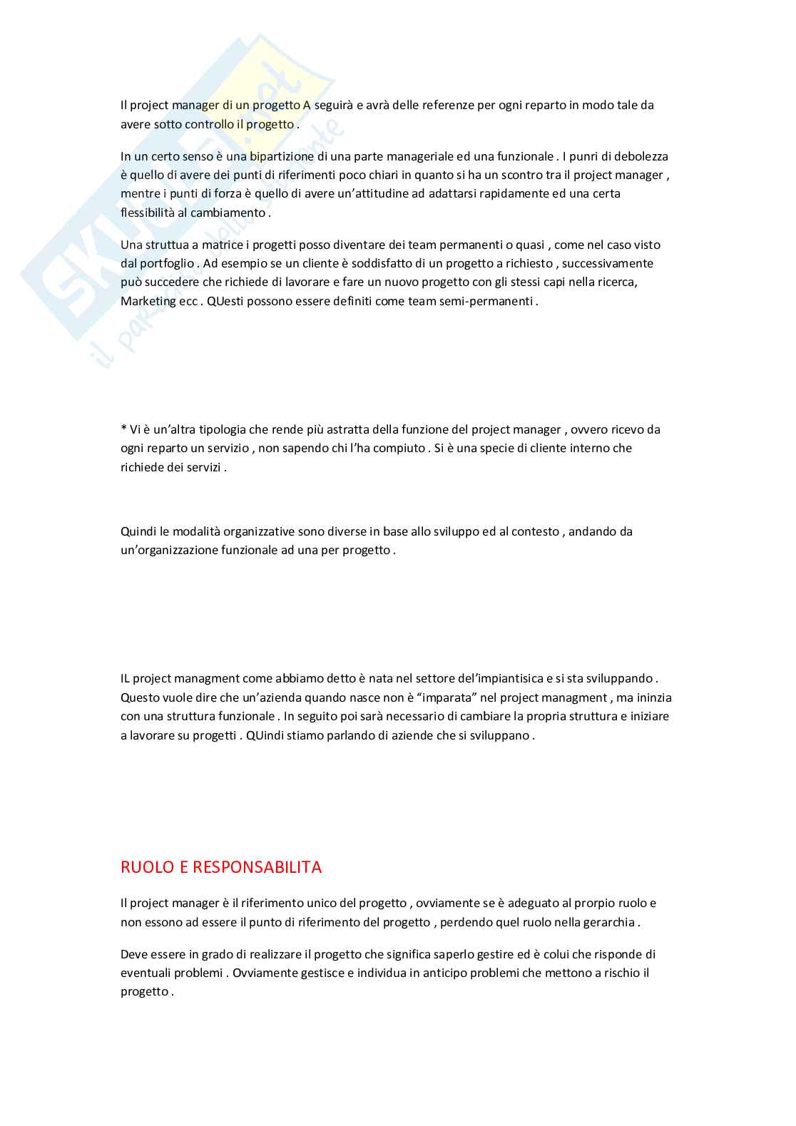 Riassunto completo "Minimaster introductory in Project Management" Pag. 6