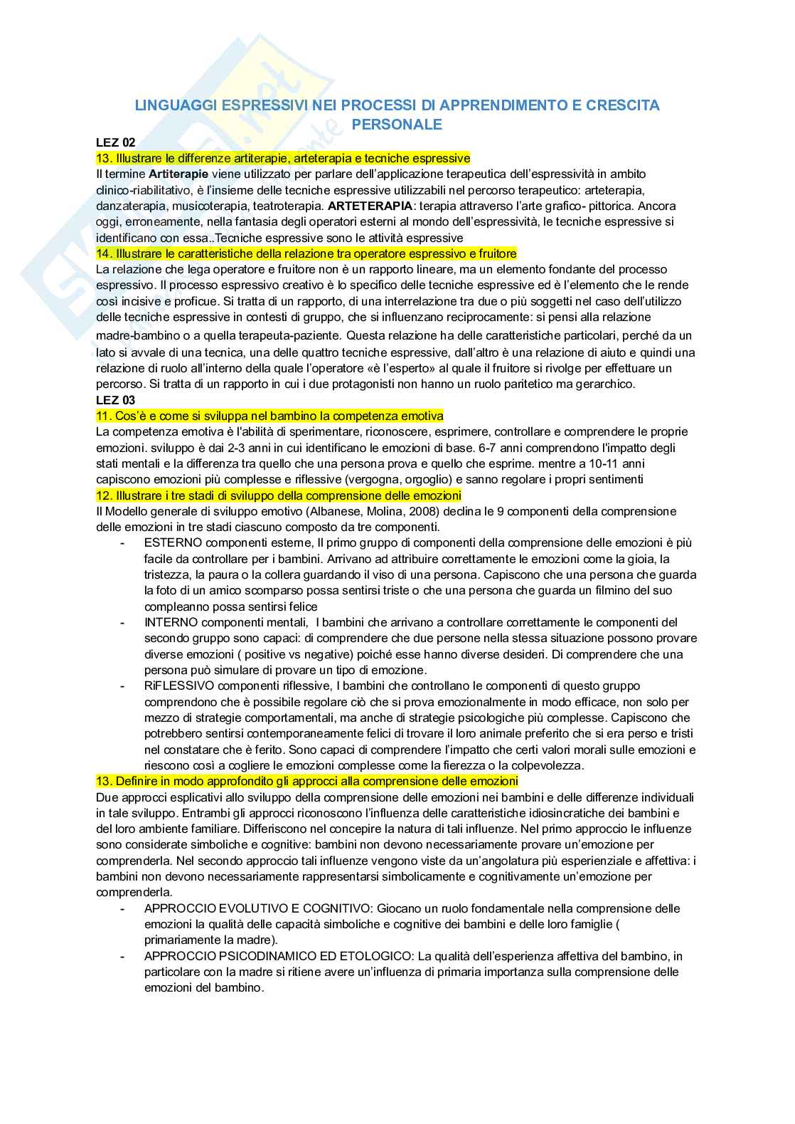 Linguaggi espressivi nei processi di apprendimento e crescita personale Pag. 1