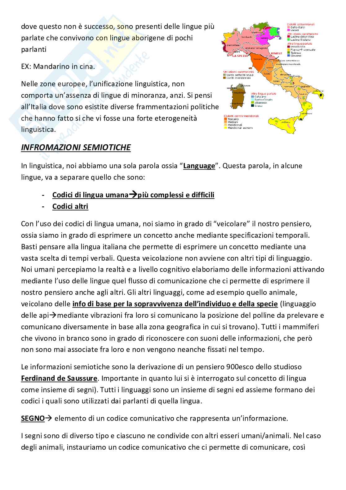 Linguistica di base B : dalle lingue del mondo alla semiotica, Appunti di Linguistica Pag. 2