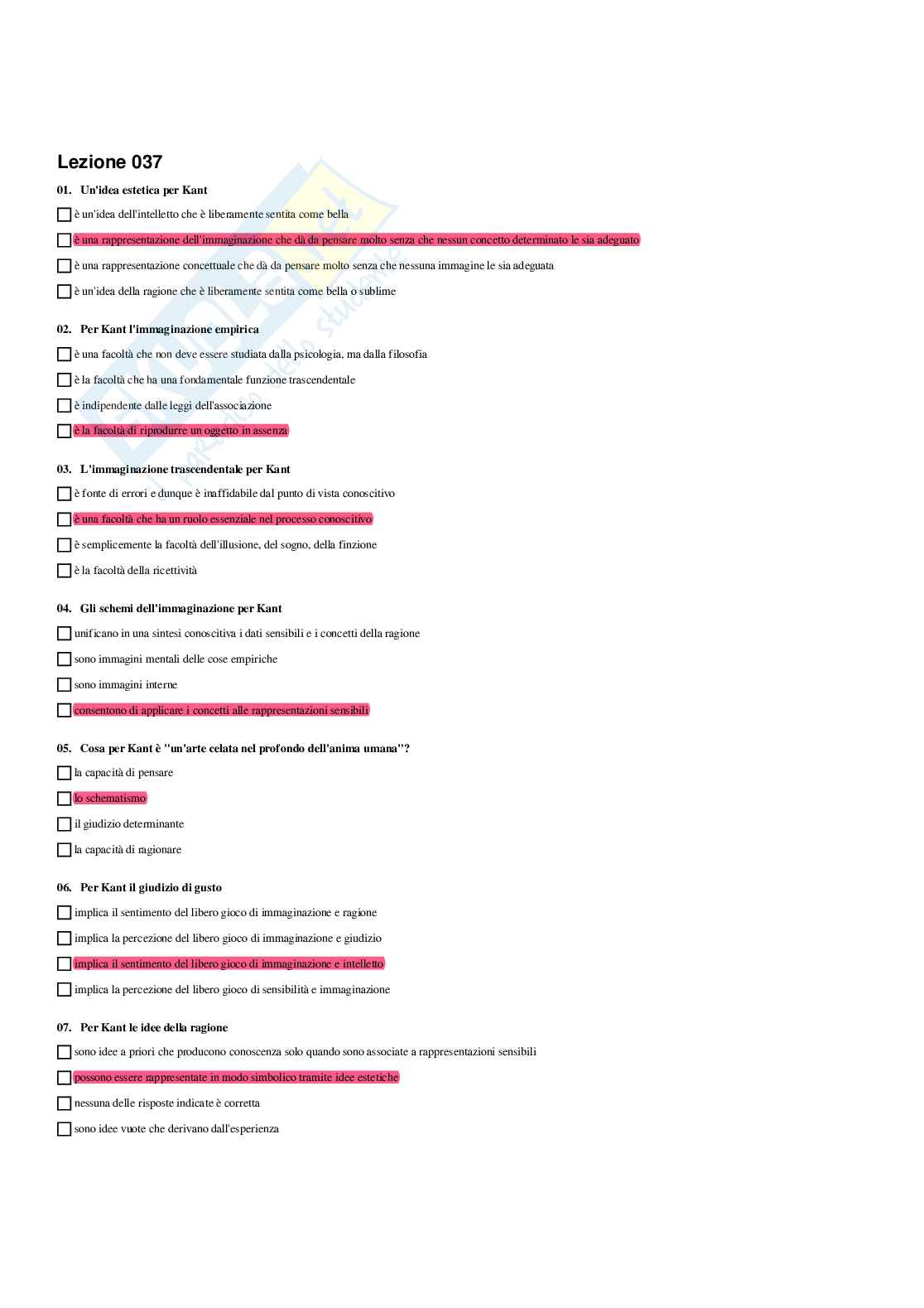 Paniere risposte multiple Estetica della comunicazione (2026) Pag. 56