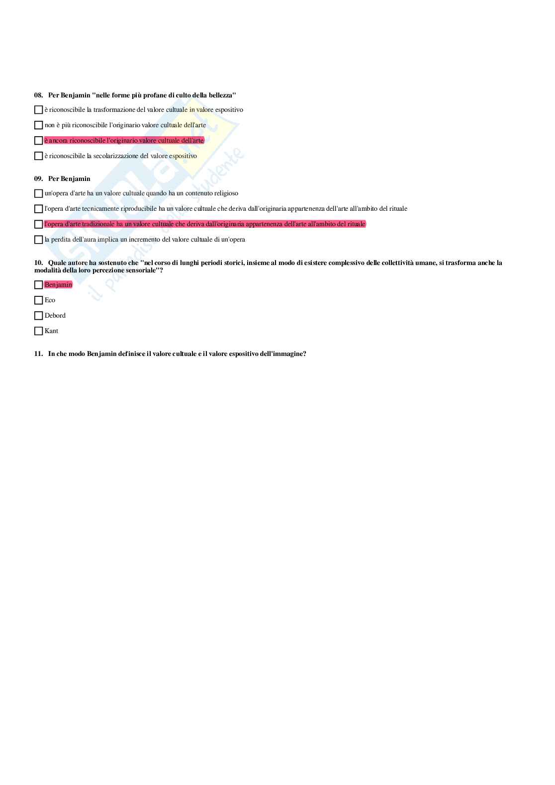 Paniere risposte multiple Estetica della comunicazione (2026) Pag. 76