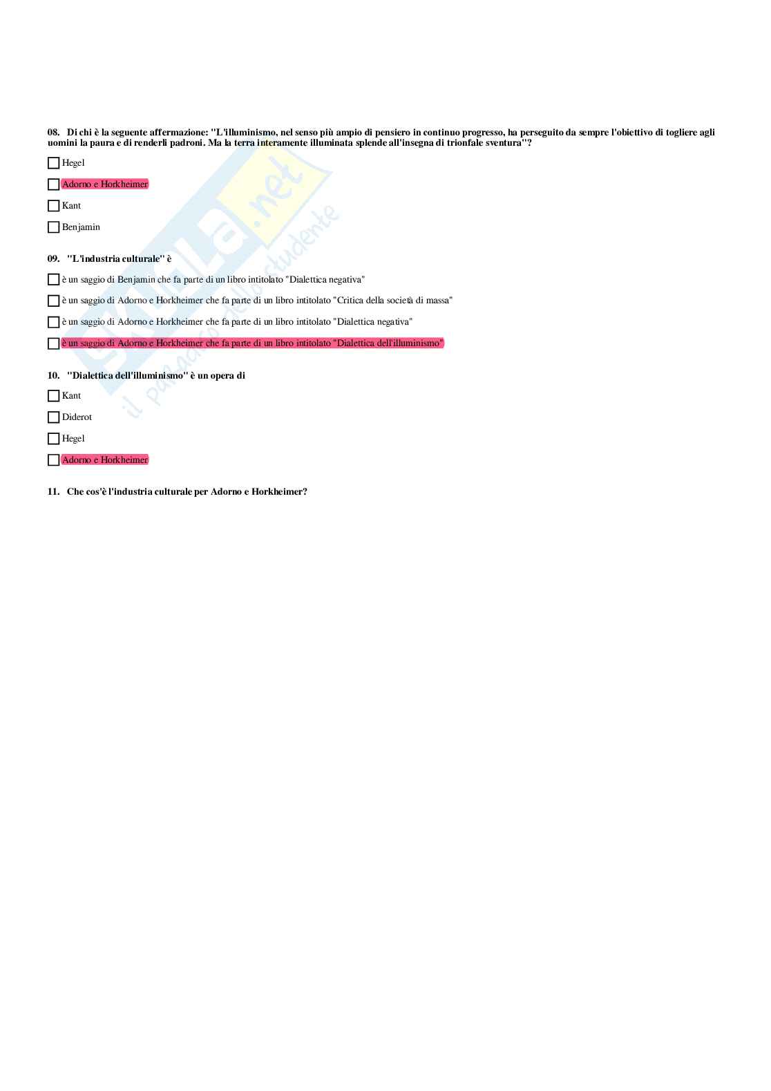 Paniere risposte multiple Estetica della comunicazione (2026) Pag. 81