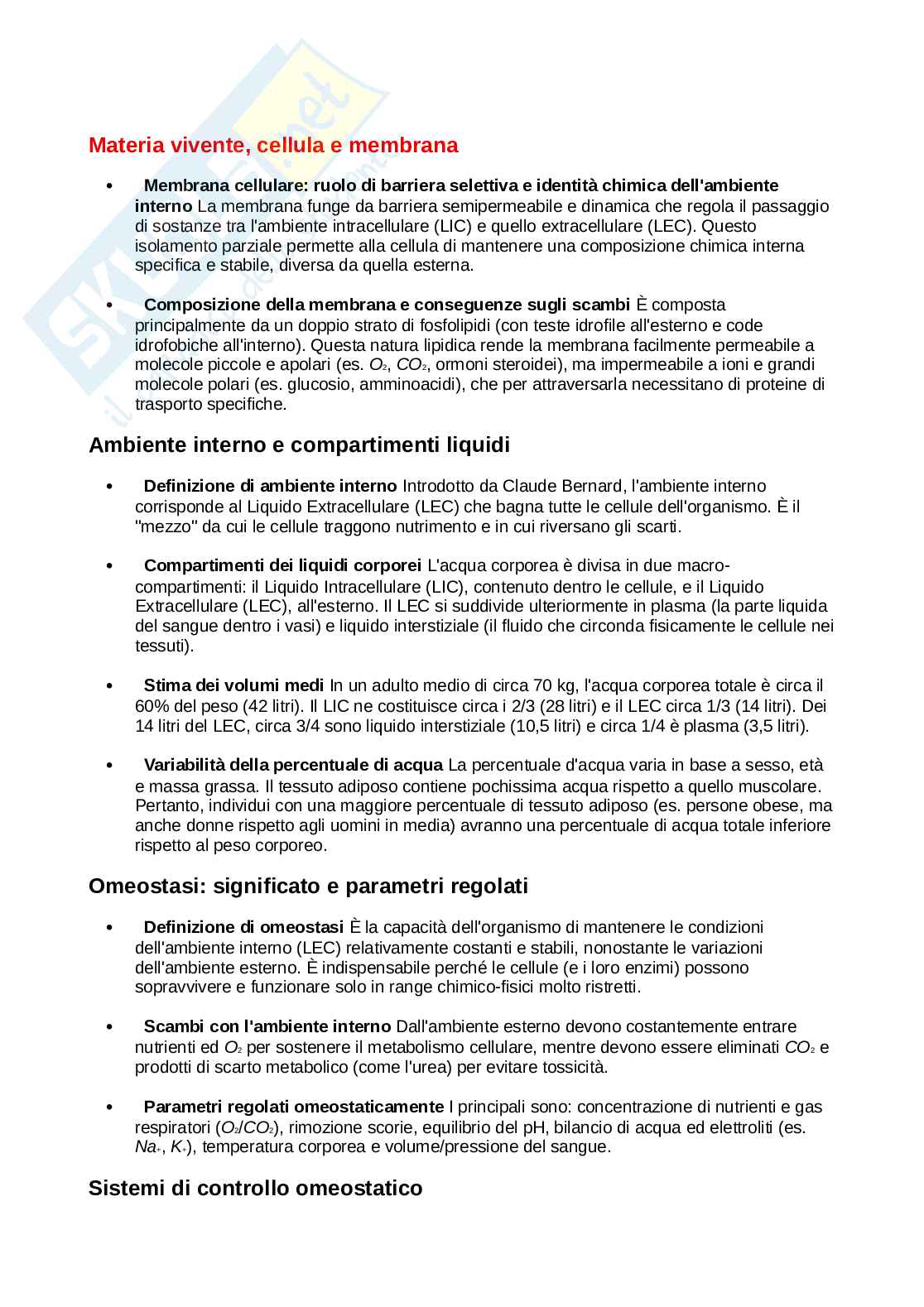 Domande d'esame Fisiologia Pag. 1