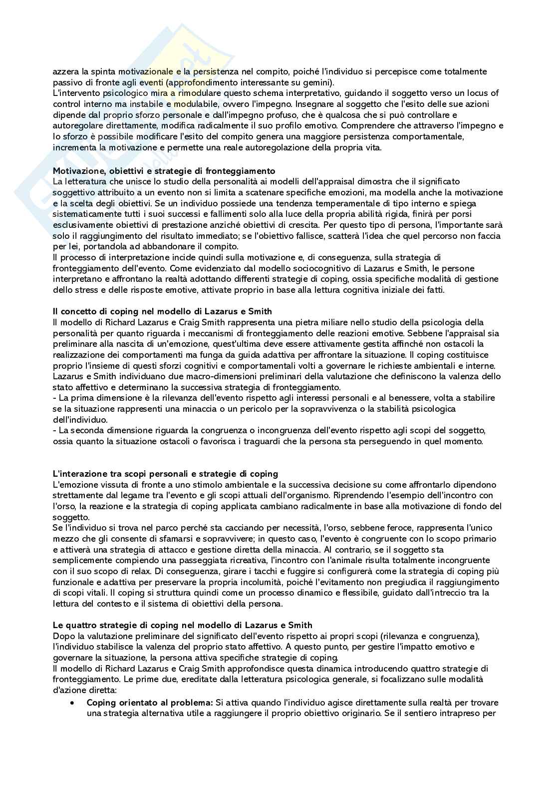 Riassunto esame Psicologia della personalità, Prof. Barbara Caci, libro consigliato Manuale di psicologia della personalità, Caprara, Cervone Pag. 46