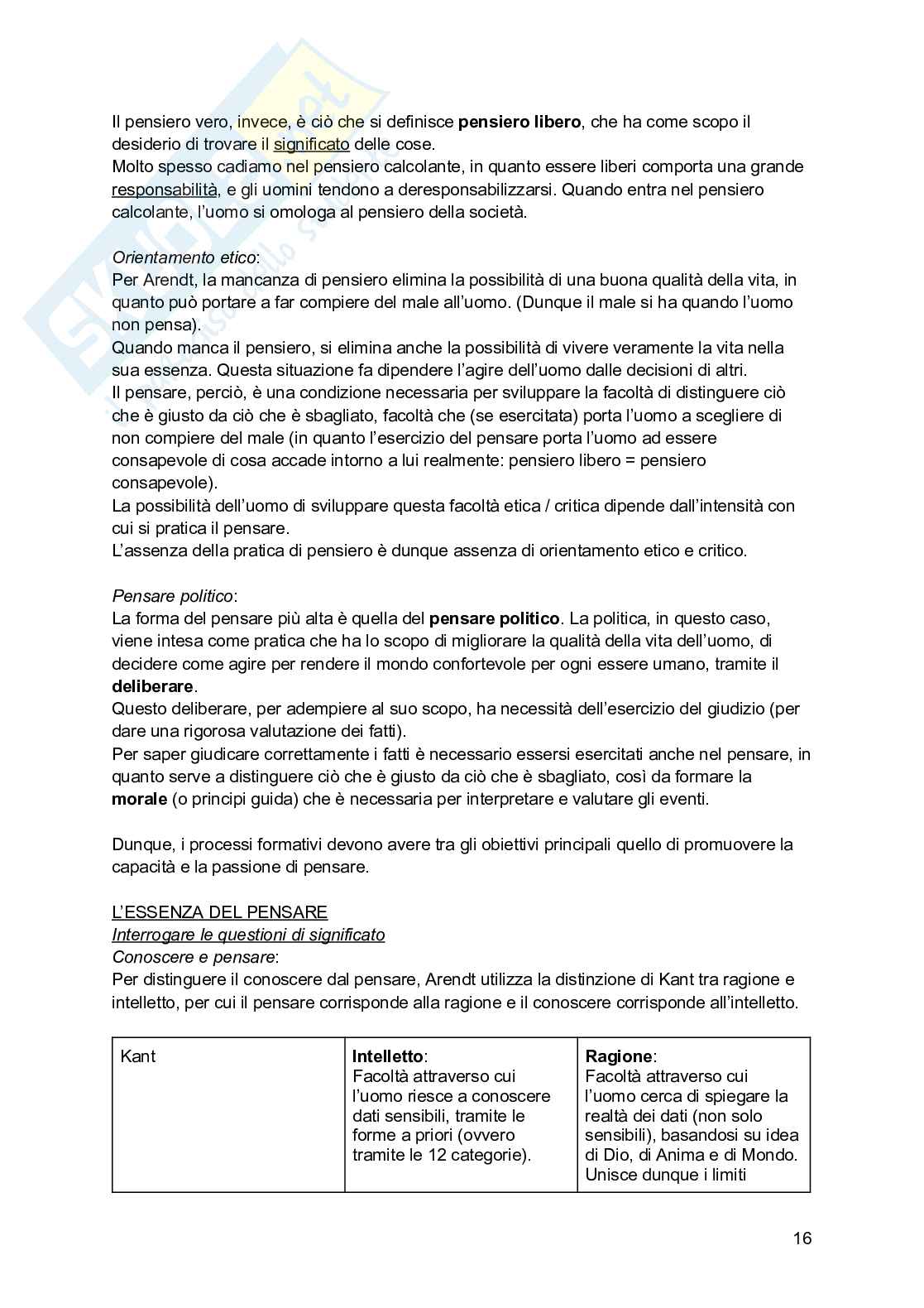 Riassunto esame Pedagogia , Prof. Costa Cosimo, libro consigliato Itinerario pedagogico; A scuola di libertà; Maria Montessori e le neuroscienze, Flores D’Arcais, Mortari, Regni Pag. 16