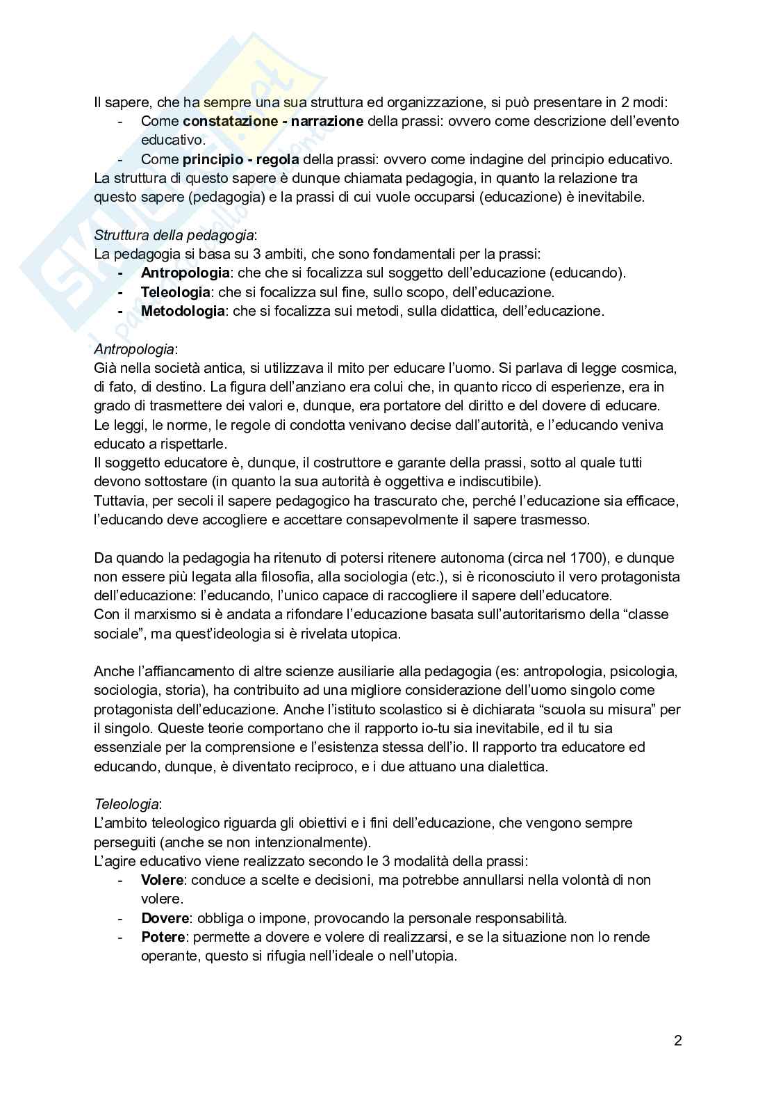 Riassunto esame Pedagogia , Prof. Costa Cosimo, libro consigliato Itinerario pedagogico; A scuola di libertà; Maria Montessori e le neuroscienze, Flores D’Arcais, Mortari, Regni Pag. 2