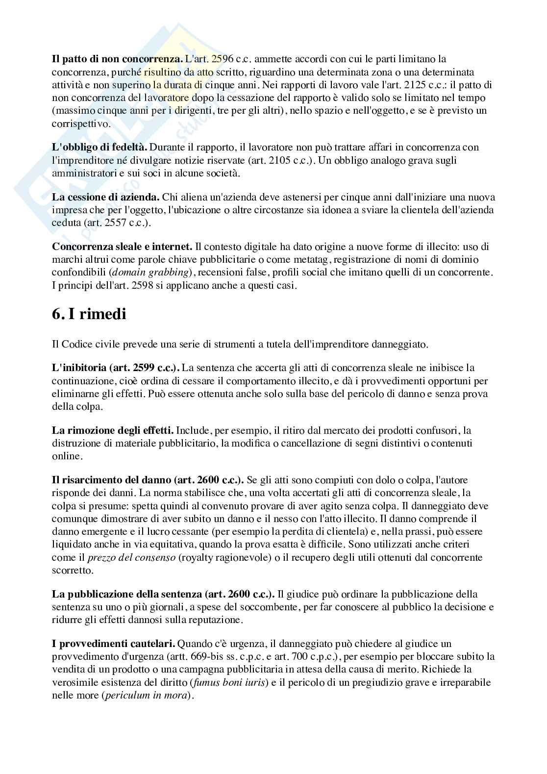 Dirtto della concorrenza sleale  Pag. 6