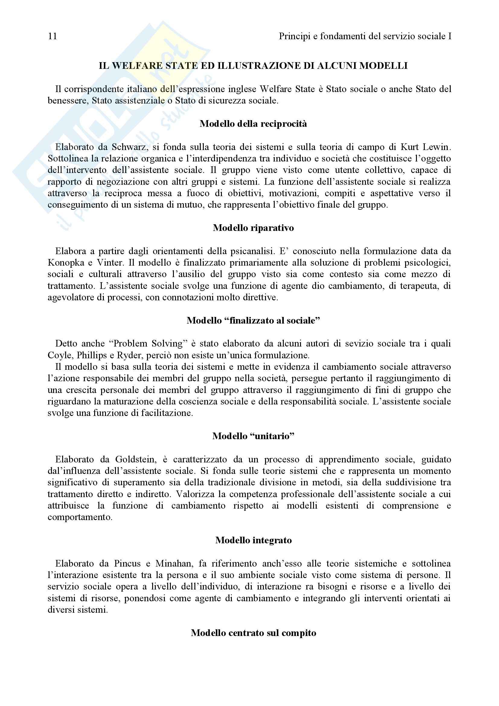 Principi E Fondamenti Del Servizio Sociale