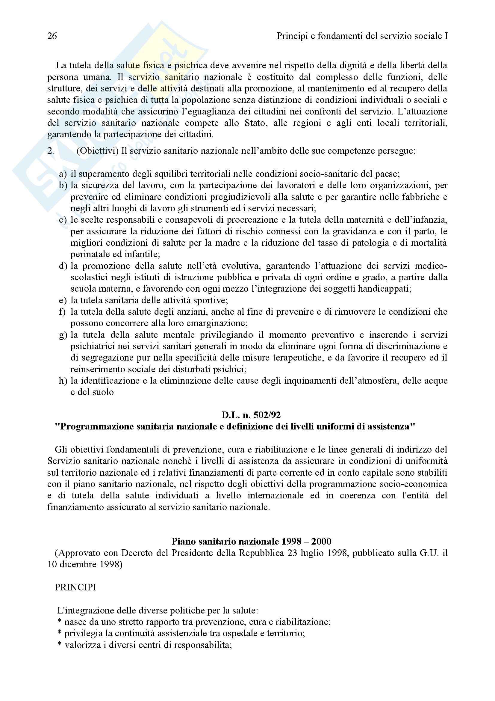 Principi E Fondamenti Del Servizio Sociale