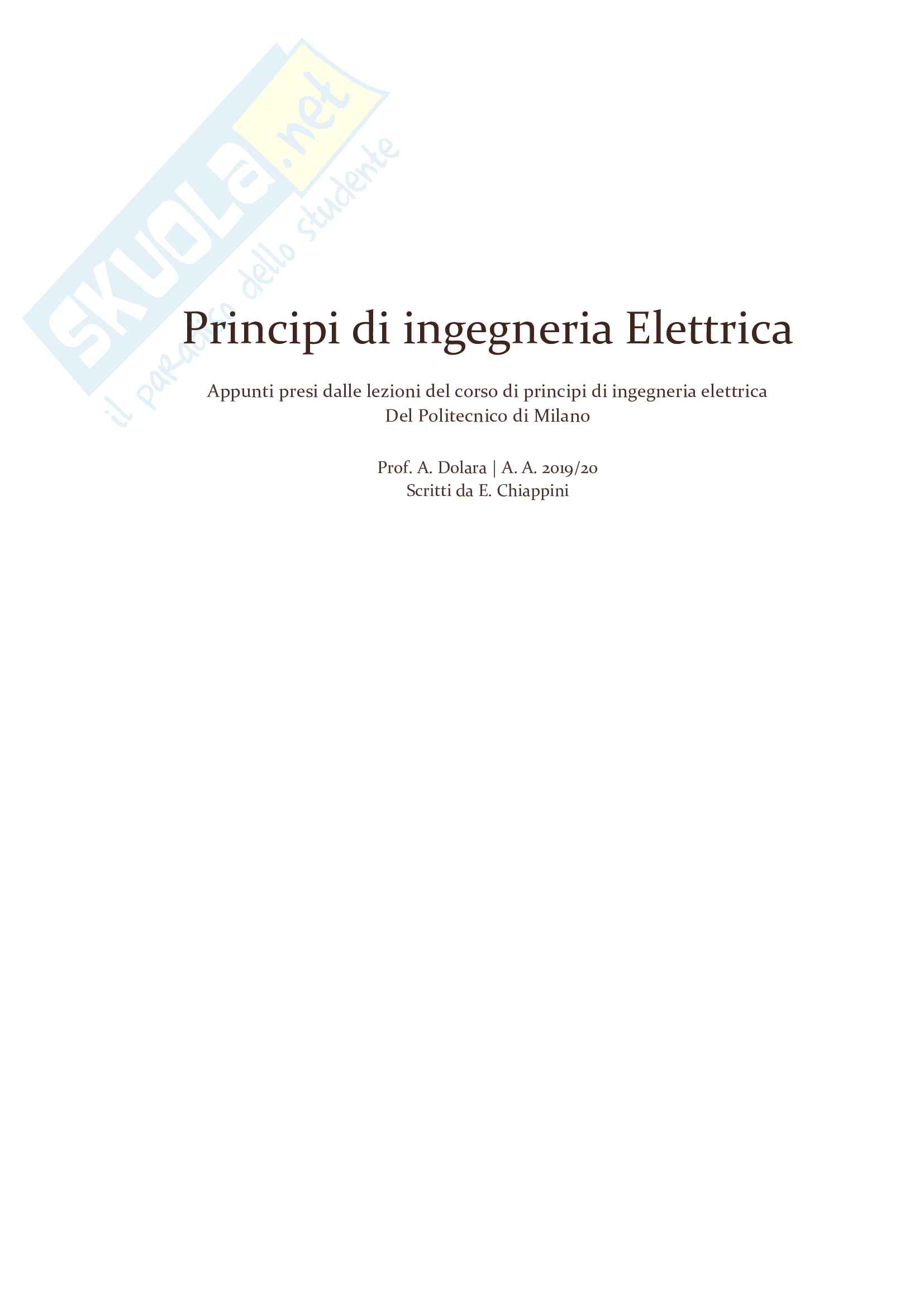 Appunti del Corso di Principi di ingegneria elettrica Pag. 1