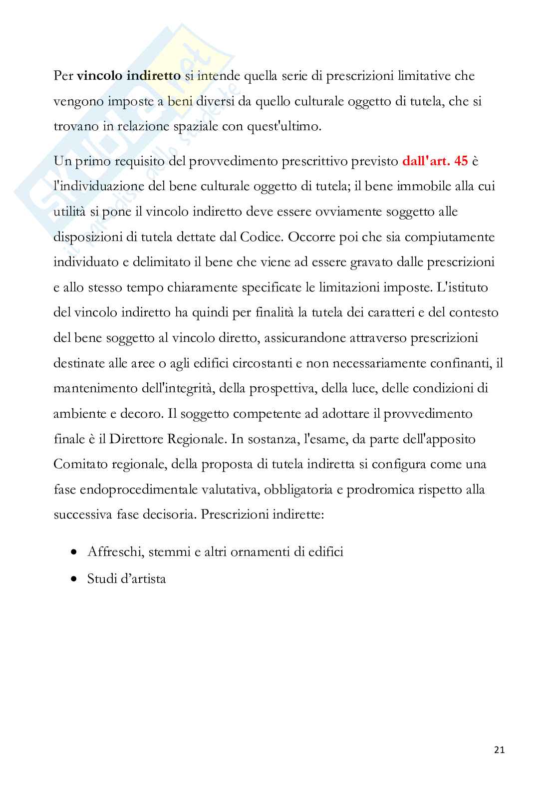 Riassunto esame Diritto e gestione dei beni culturali, Prof. Rizzi Antonio, libro consigliato Diritto del patrimonio culturale , Carla Barbati Pag. 21