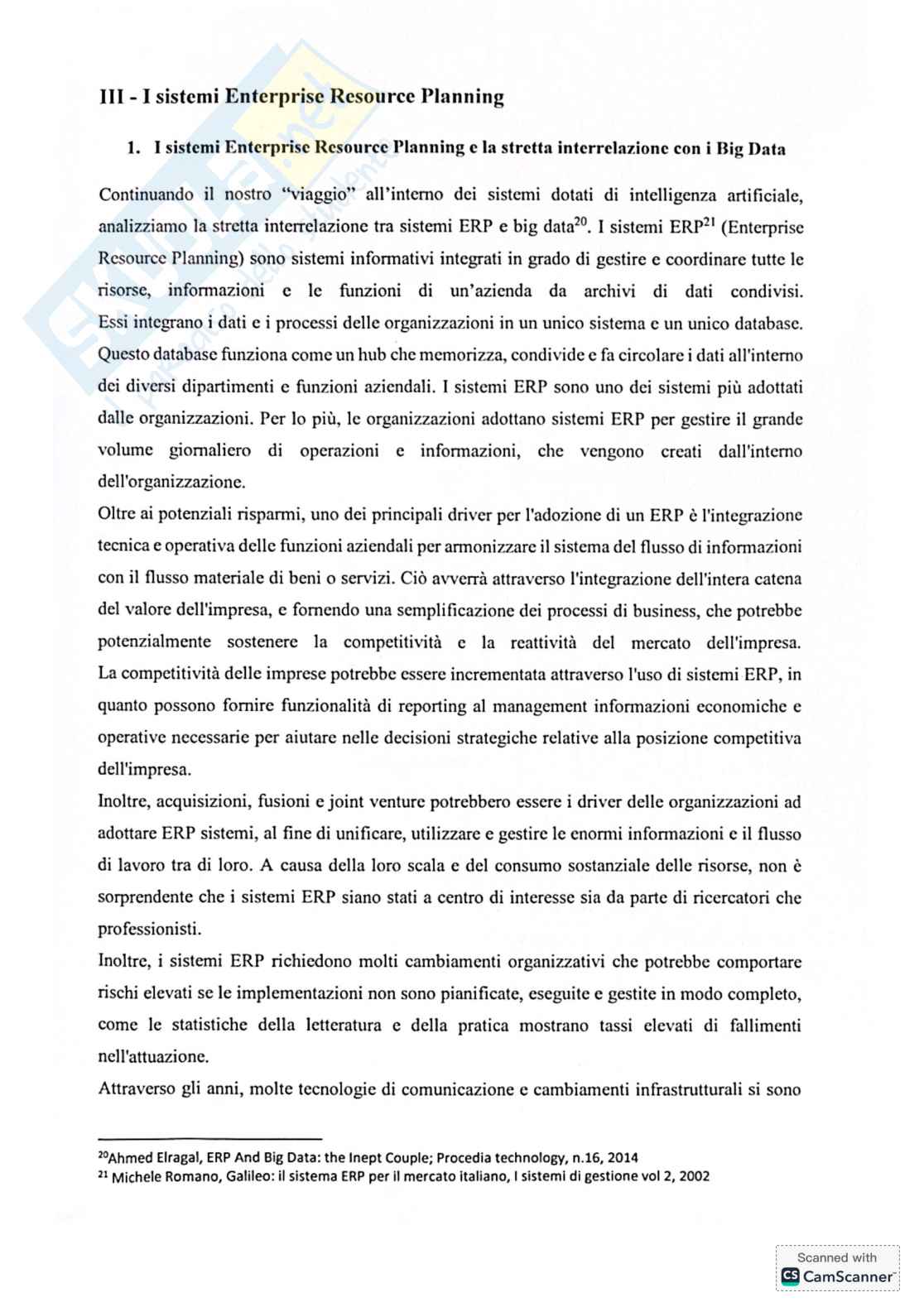 Riassunto esame Economia aziendale, Prof. Mancini Daniela, libro consigliato Big data analyst: il manuale del data scientist, Mezzani Pag. 1