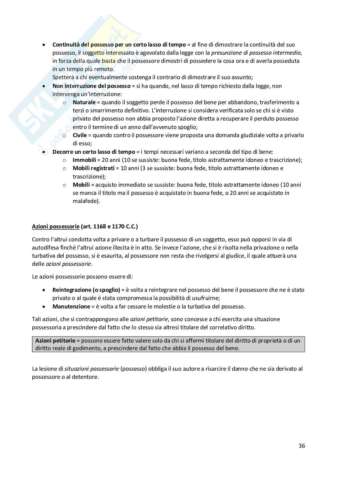 Diritto Privato - Appunti e riassunti lezioni E. Bellisario Pag. 36