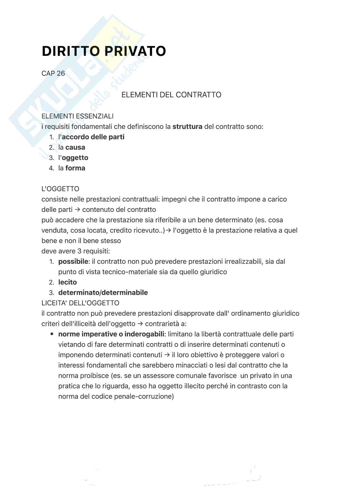Riassunto esame Diritto privato, Prof. Bacciardi Edoardo, libro consigliato Manuale diritto privato - linee essenziali , Roppo  Pag. 1