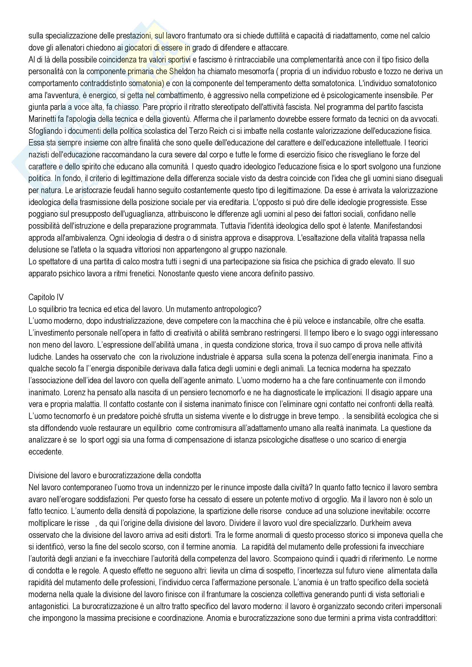 Riassunto esame Filosofia dell'educazione, docente Mariani, libro consigliato "La filosofia dello sport", autore Fabrizio Ravaglioli Pag. 6