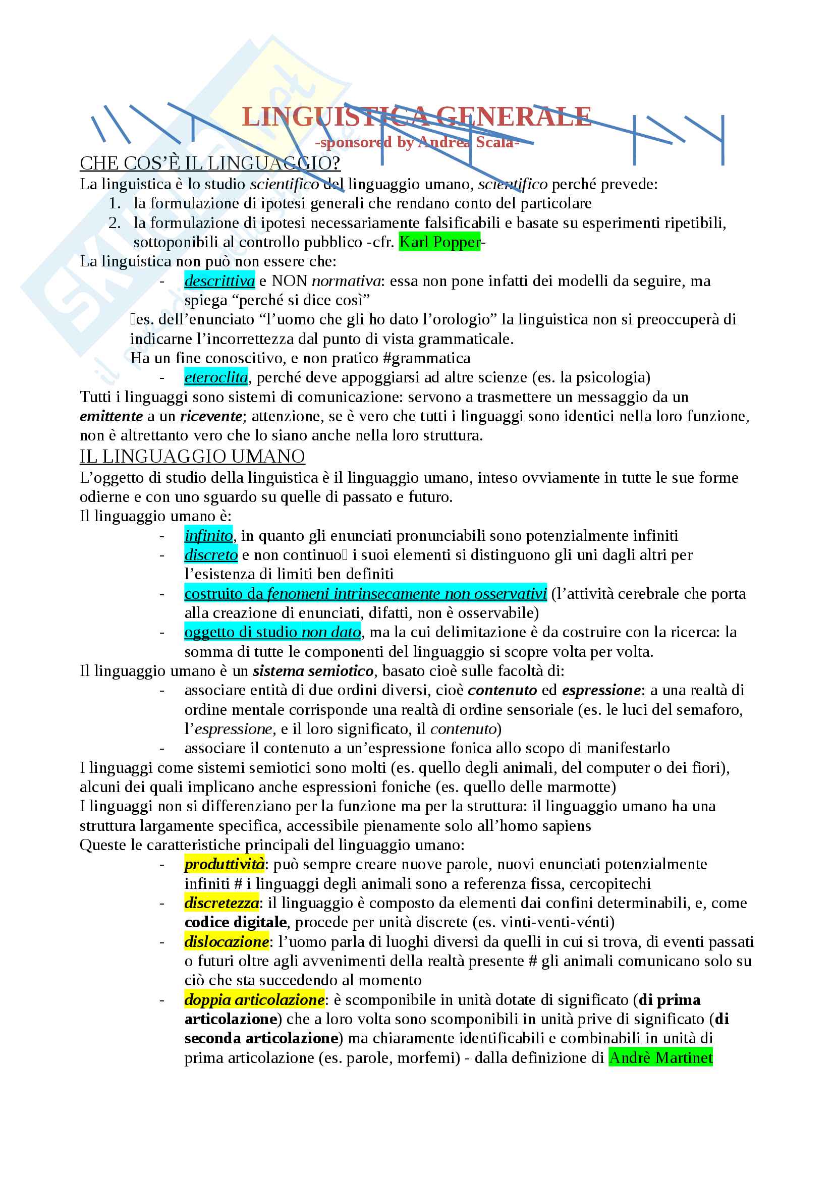 Appunti Fonologia Linguistica Generale Studocu