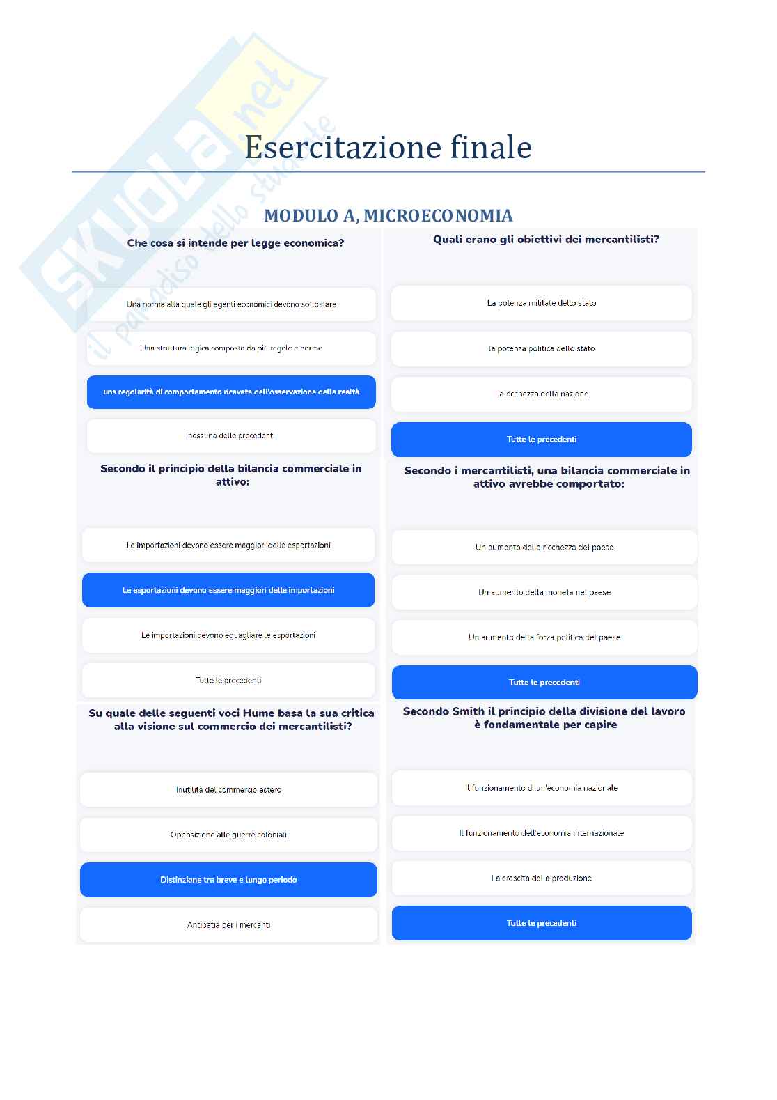 Esercitazione di Economia politica Pag. 2