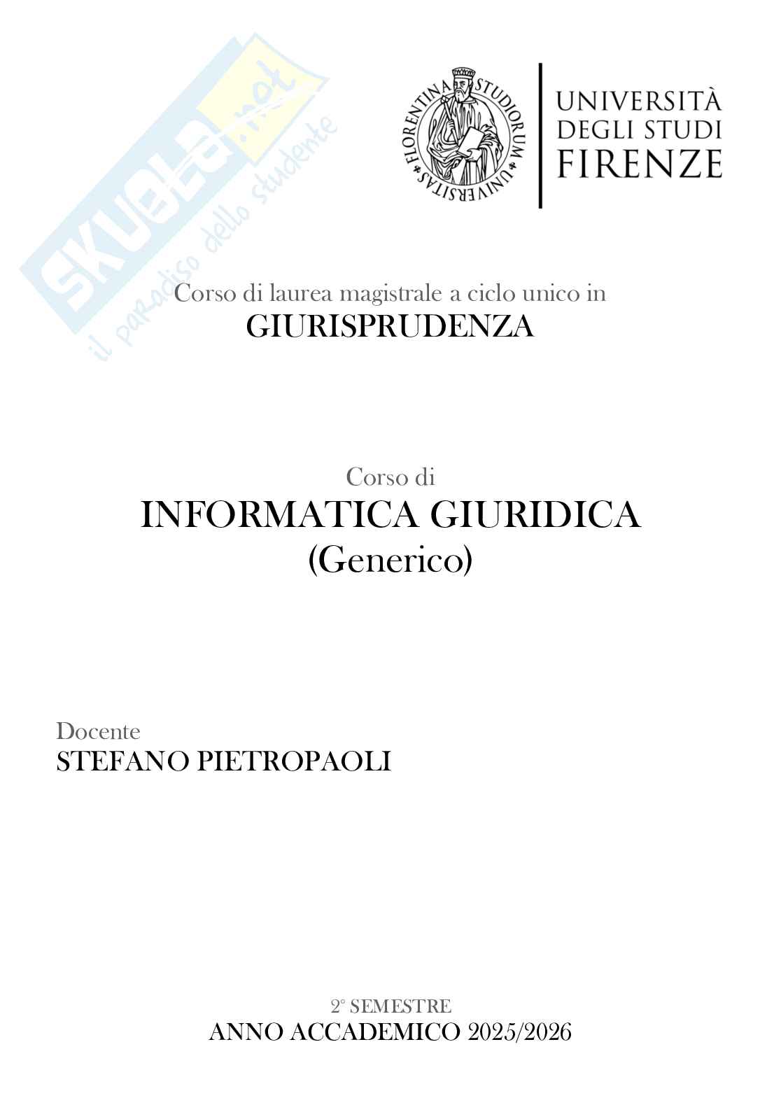 Riassunto esame Informatica giuridica, Prof. Grassi Stefano, libro consigliato Informatica criminale, Pietropaoli Pag. 1