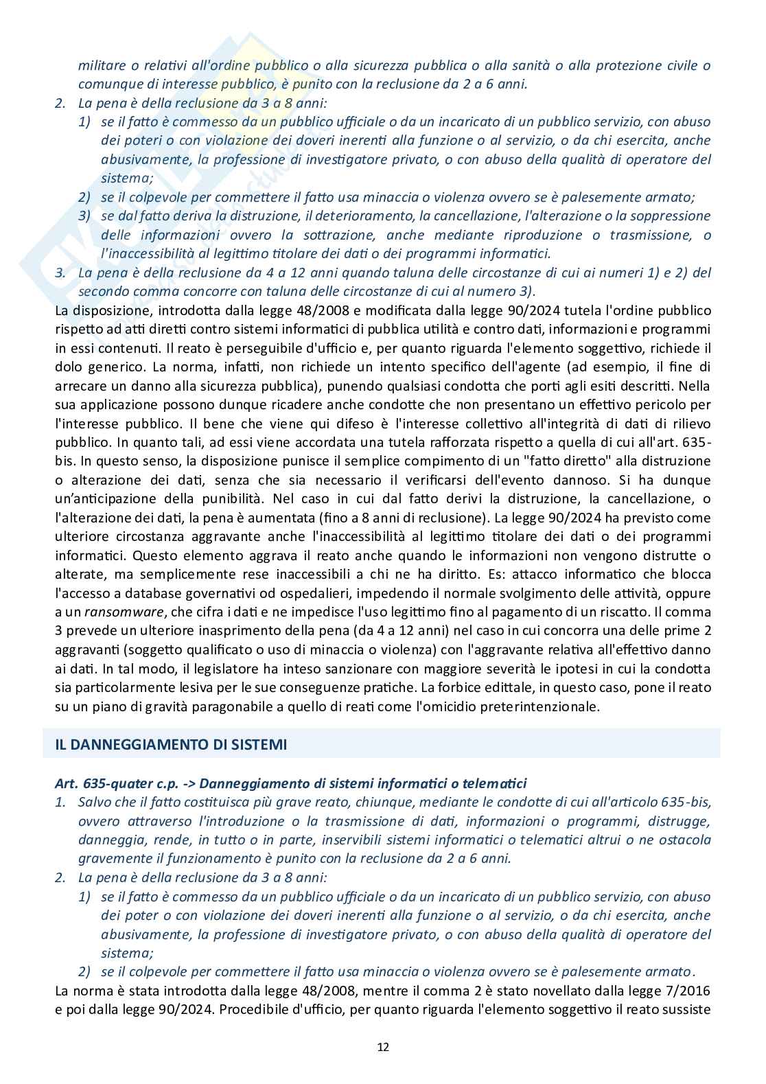 Riassunto esame Informatica giuridica, Prof. Grassi Stefano, libro consigliato Informatica criminale, Pietropaoli Pag. 11