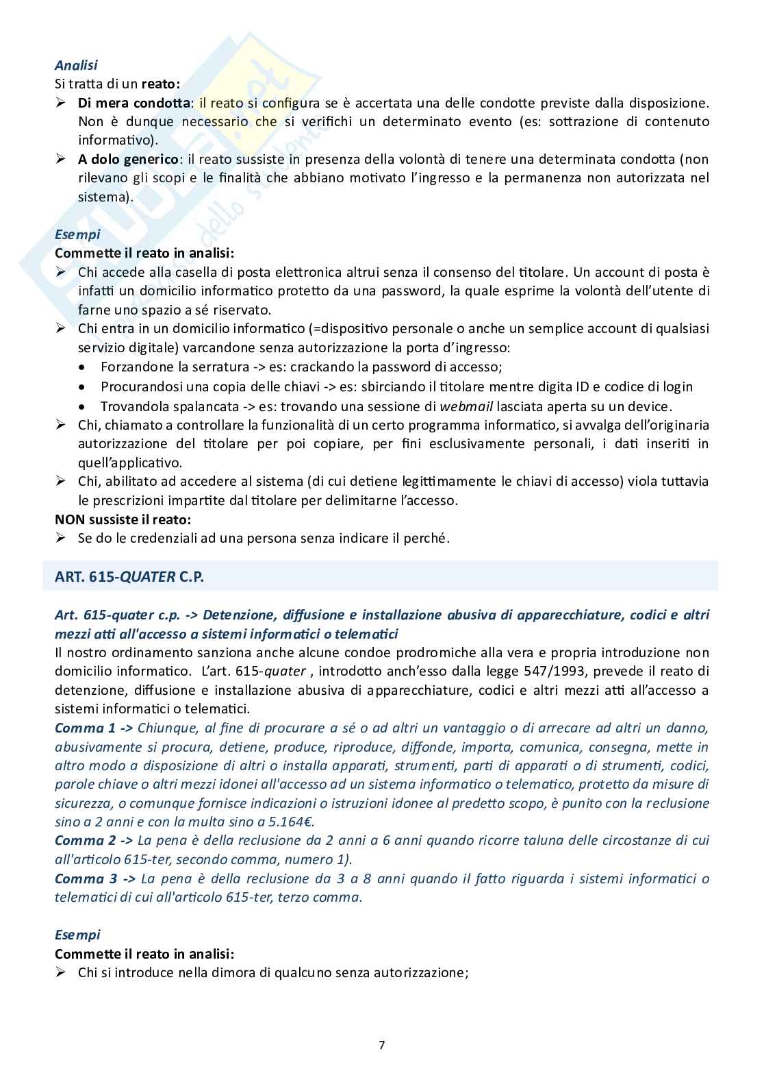 Riassunto esame Informatica giuridica, Prof. Grassi Stefano, libro consigliato Informatica criminale, Pietropaoli Pag. 6