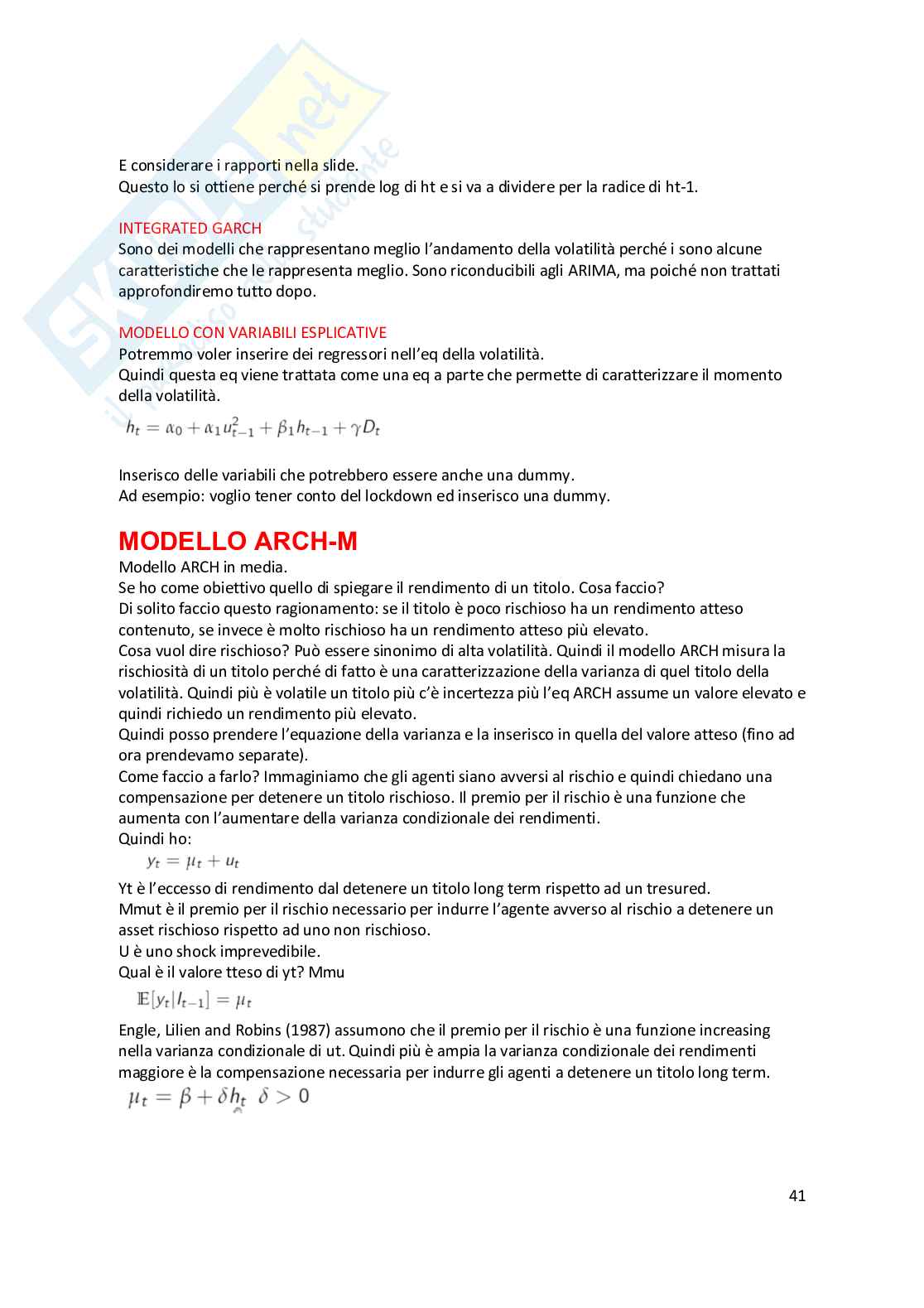 Appunti lezioni Econometria finanziaria, parte1 Pag. 41