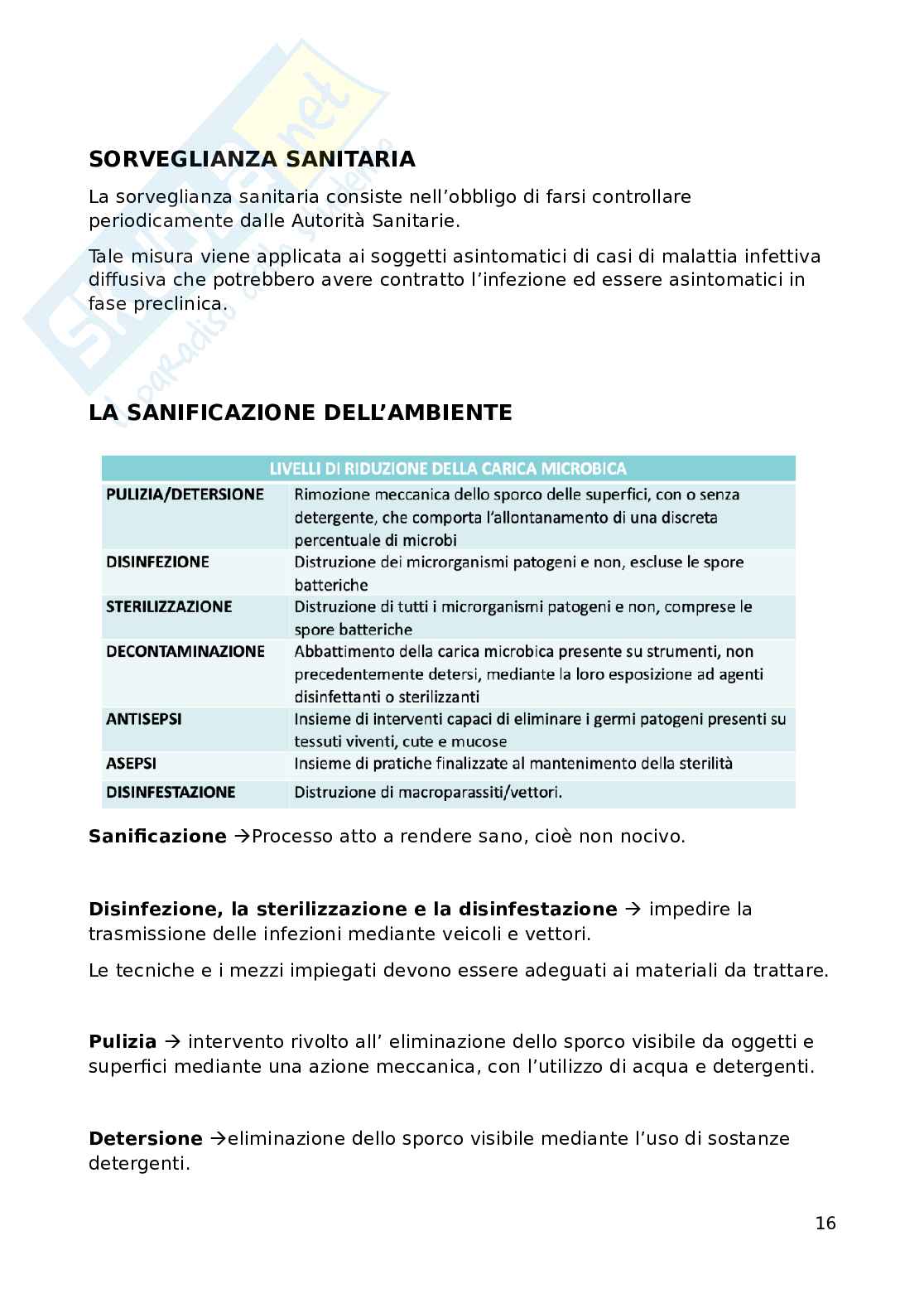 Promozione della salute e della sicurezza: Igiene e problemi prioritari di salute Pag. 16