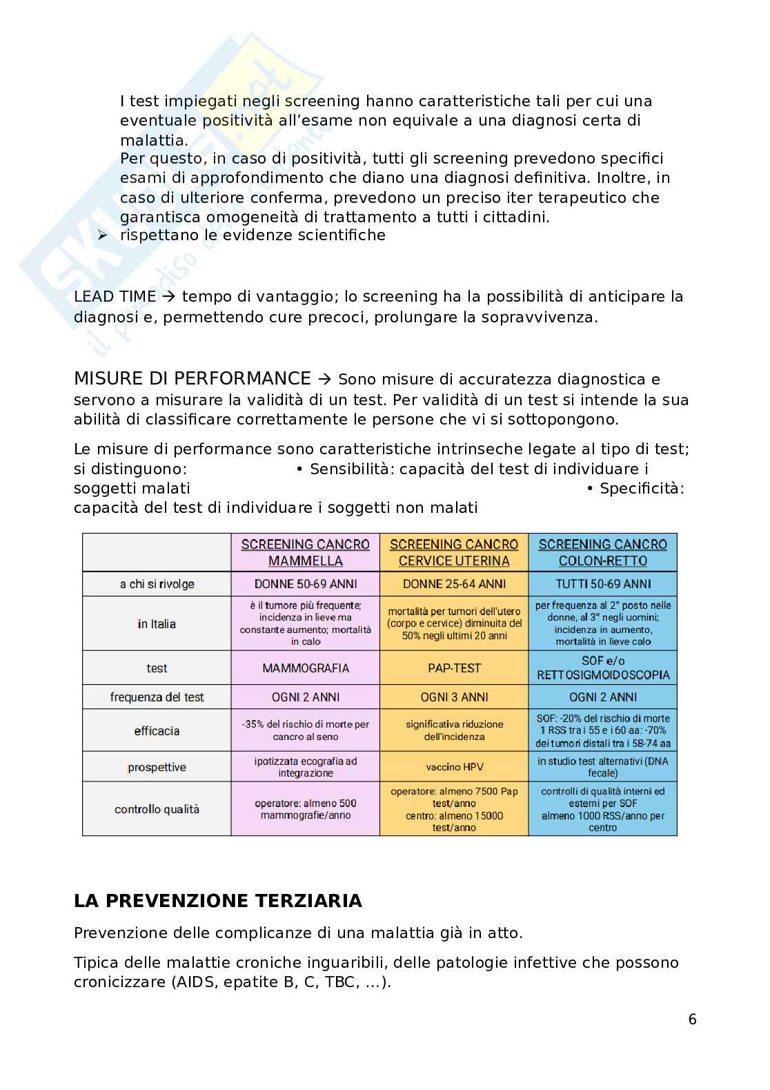 Promozione della salute e della sicurezza: Igiene e problemi prioritari di salute Pag. 6