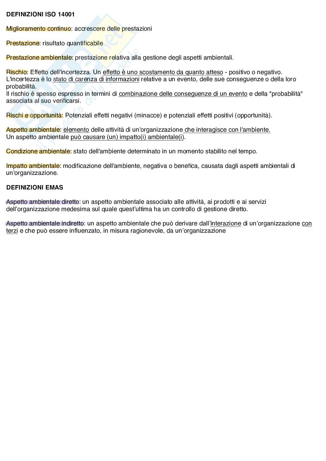 Appunti Sistemi di gestione della qualità ambientale  Pag. 6
